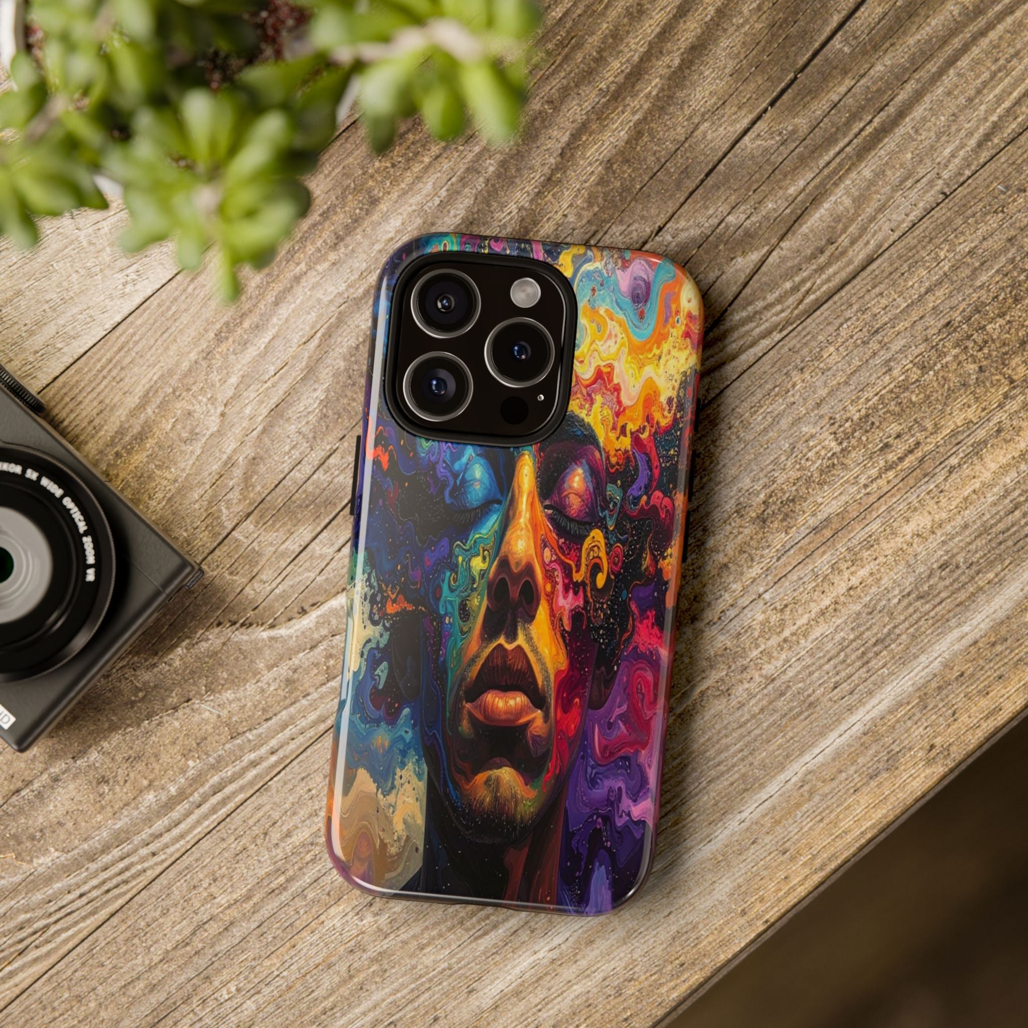 Psyche Unbound: Chromatic Consciousness, Digital Portrait Exploration - L’Art Suprême Phone Case