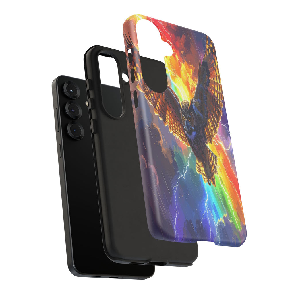Thunderwing: Ethereal Owl in Electric Storm, Digital Fantasy Artwork - L’Art Suprême Phone Case