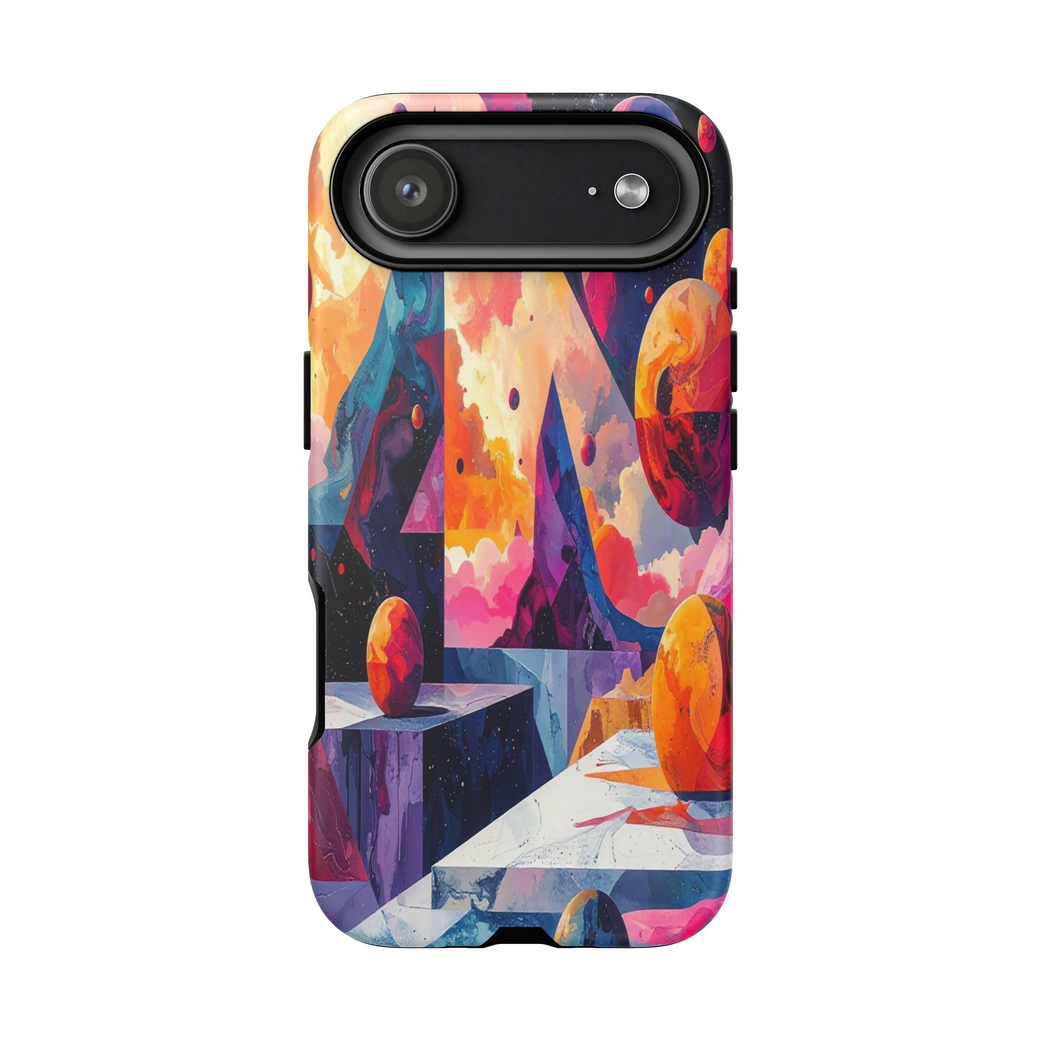 Cosmic Geometrica: Floating Spheres of Abstraction, Digital Dreamscape Dimensions - L’Art Suprême Phone Case