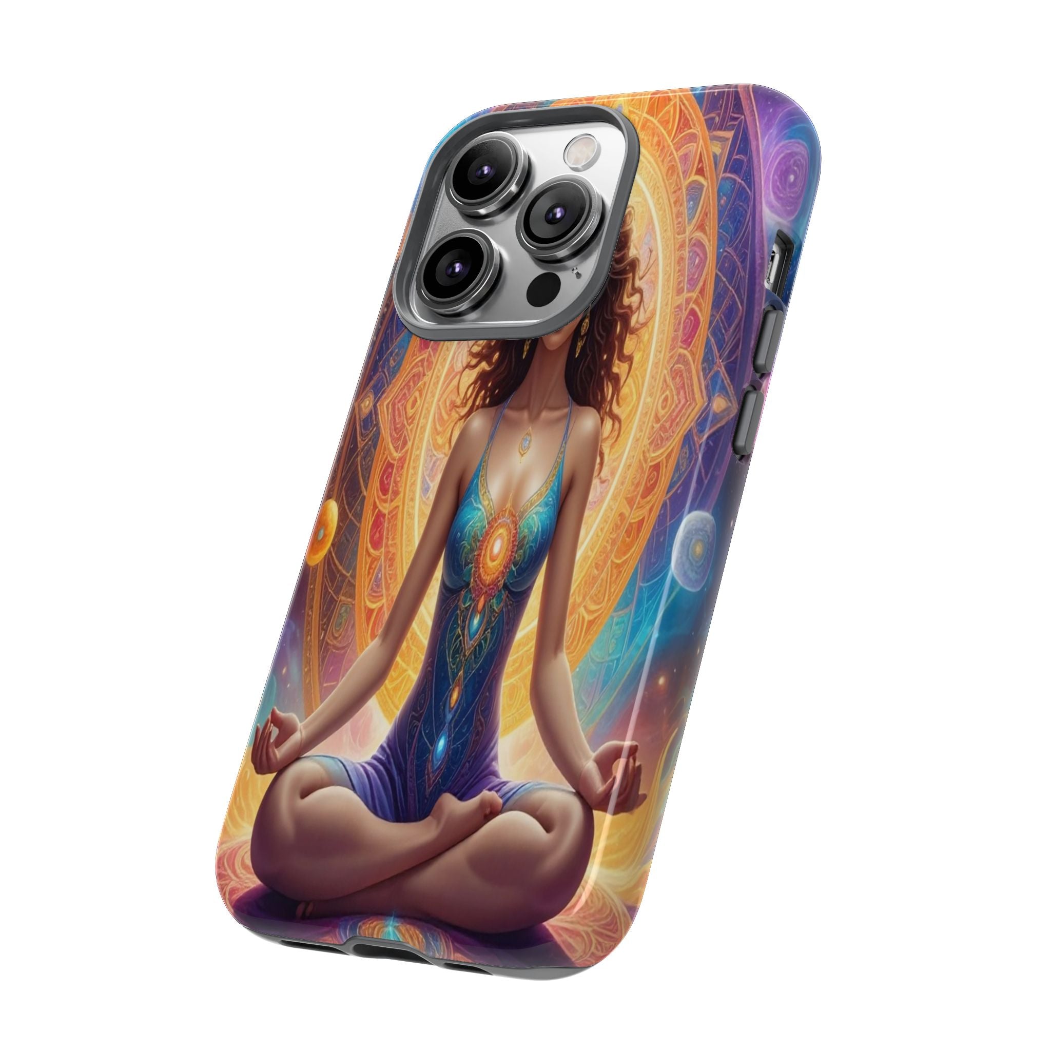 Cosmic Awakening: Spiritual Meditation Mandala, Celestial Energy Visualization - L’Art Suprême Phone Case