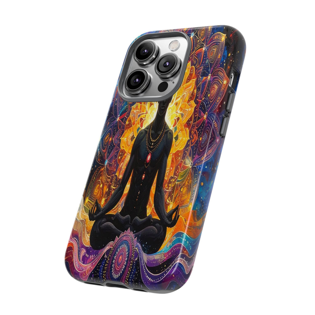 Cosmic Awakening: Spiritual Meditation Mandala, Chakra Energy Visualization - L’Art Suprême Phone Case