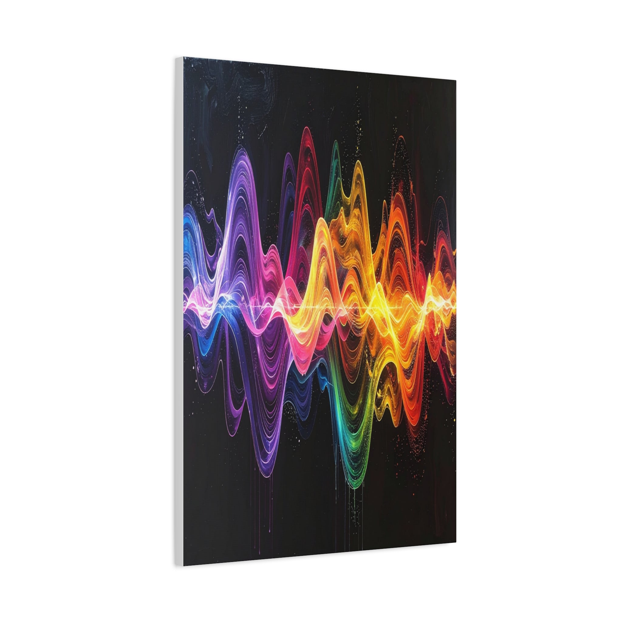Sonic Spectrum: Digital Sound Wave Visualization, Color Gradient Artwork - L’Art Suprême Canvas