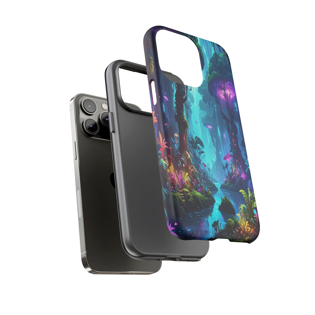 Bioluminescent Dreamscape: Ethereal Forest Fantasy, Digital Luminescence Illustration - L’Art Suprême Phone Case