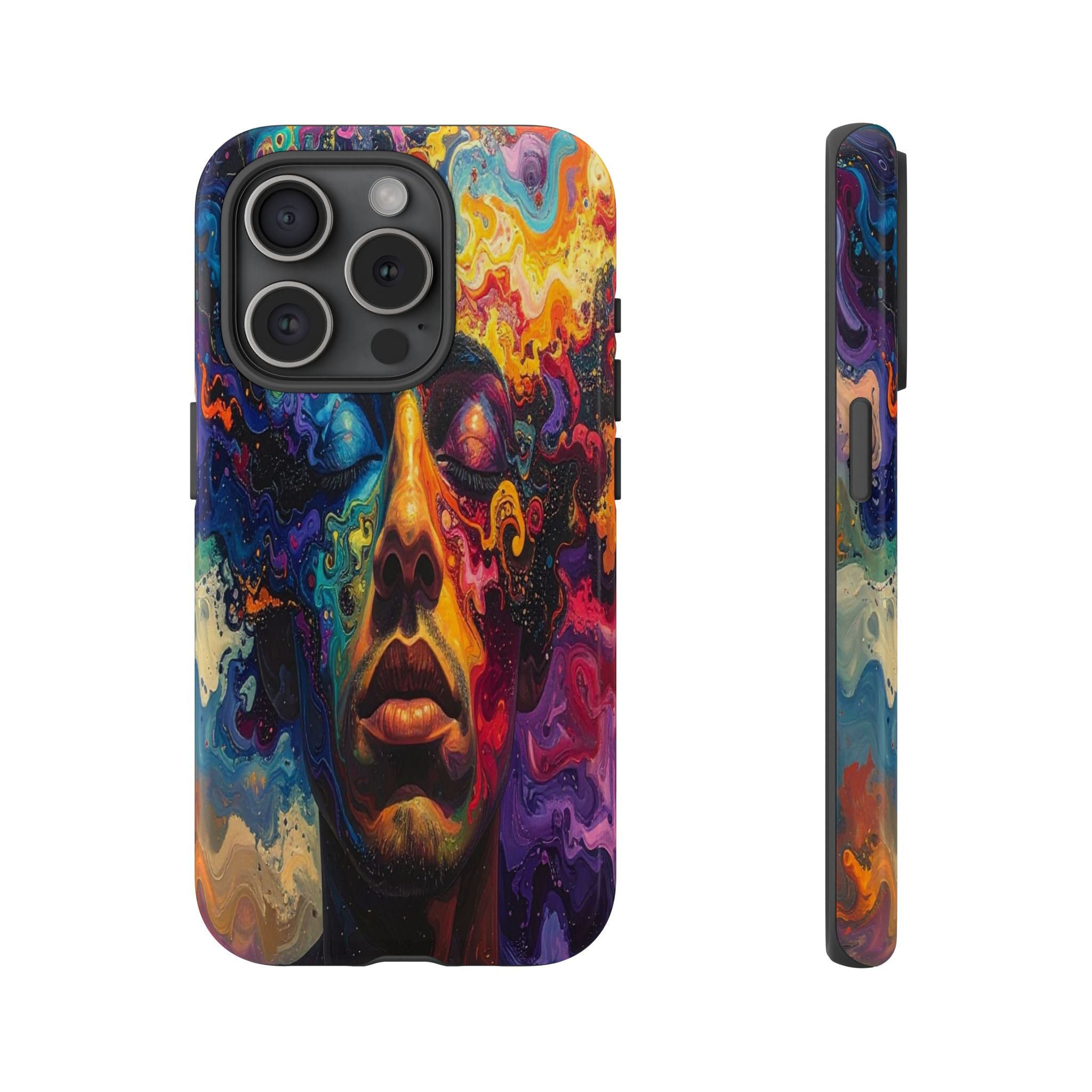 Psyche Unbound: Chromatic Consciousness, Digital Portrait Exploration - L’Art Suprême Phone Case