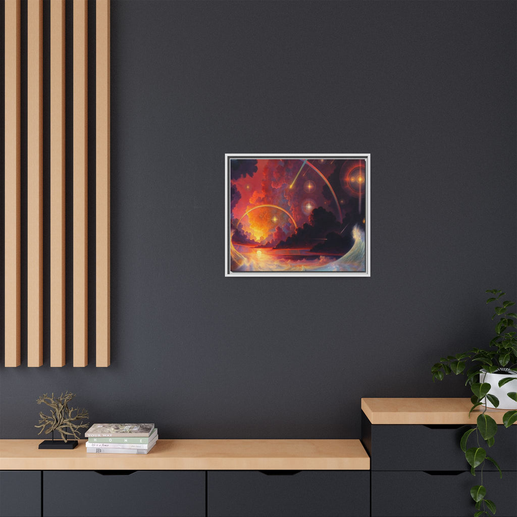 "Celestial Tides" – Framed Canvas Print