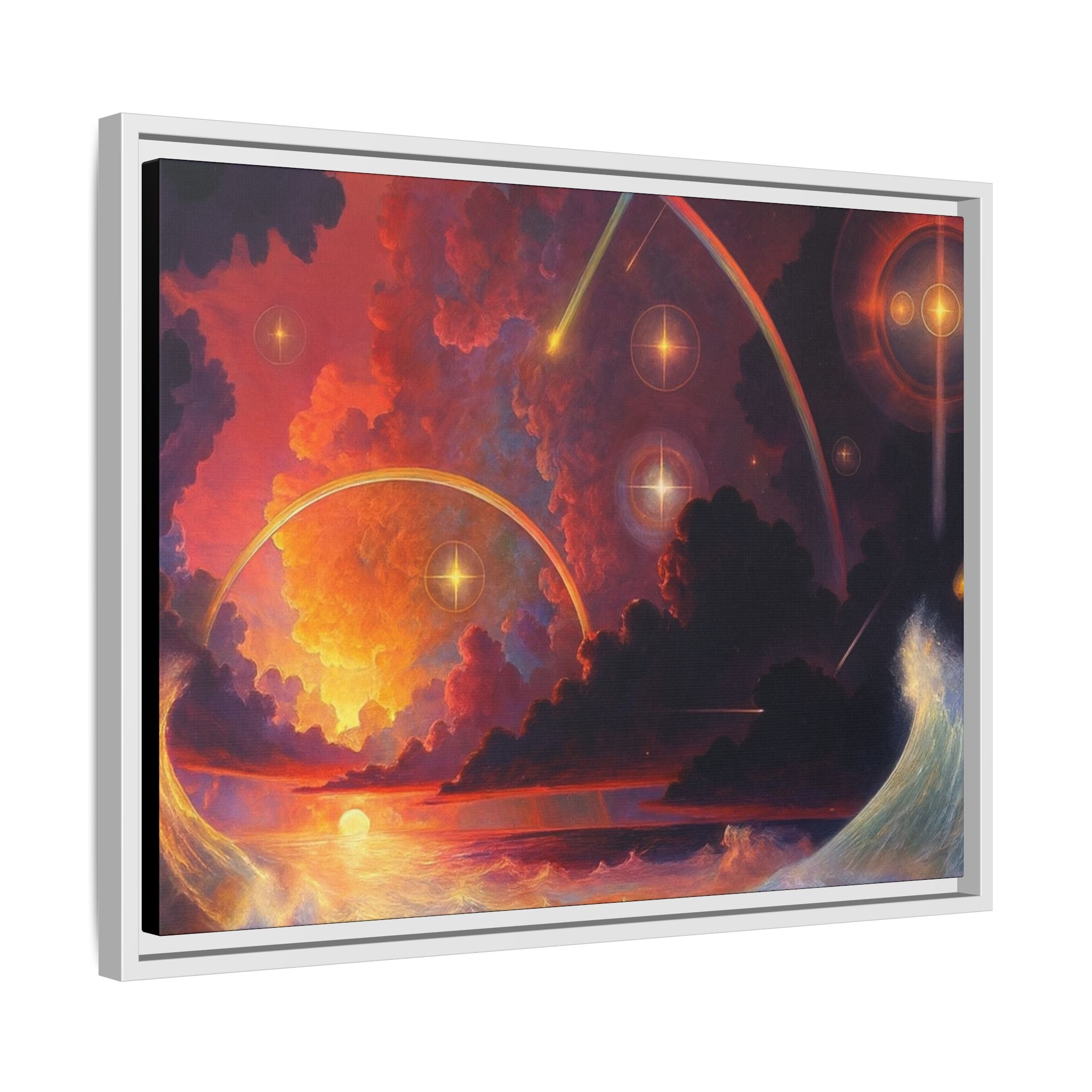 "Celestial Tides" – Framed Canvas Print
