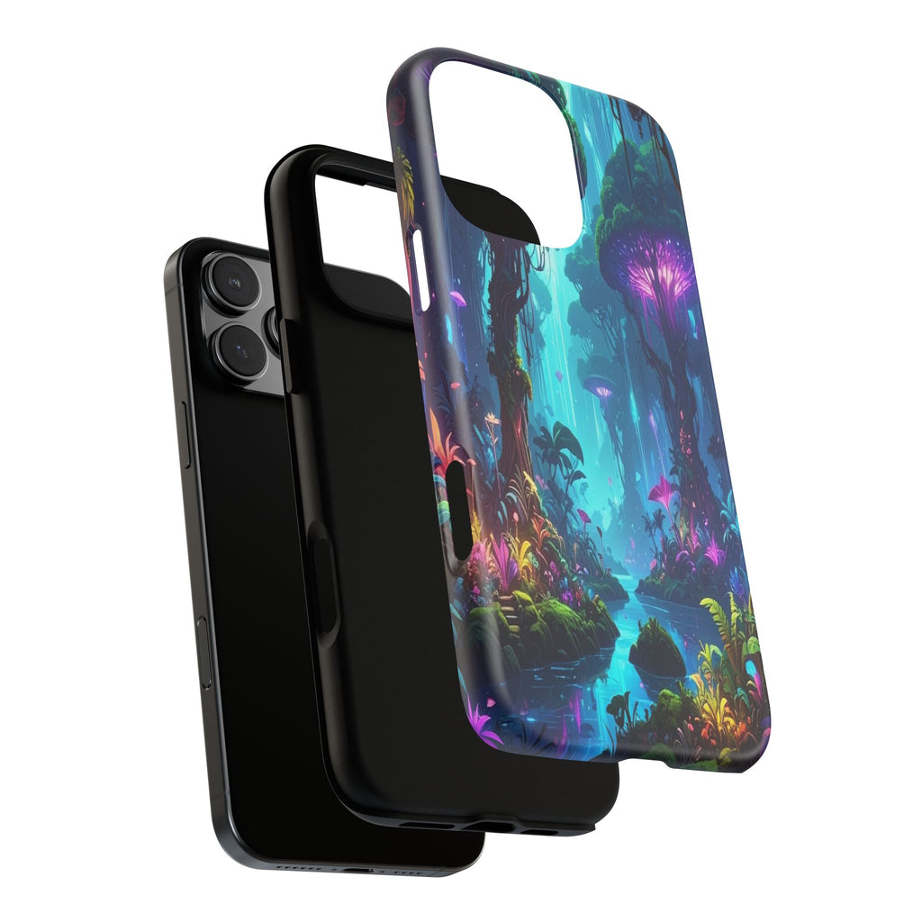 Bioluminescent Dreamscape: Ethereal Forest Fantasy, Digital Luminescence Illustration - L’Art Suprême Phone Case