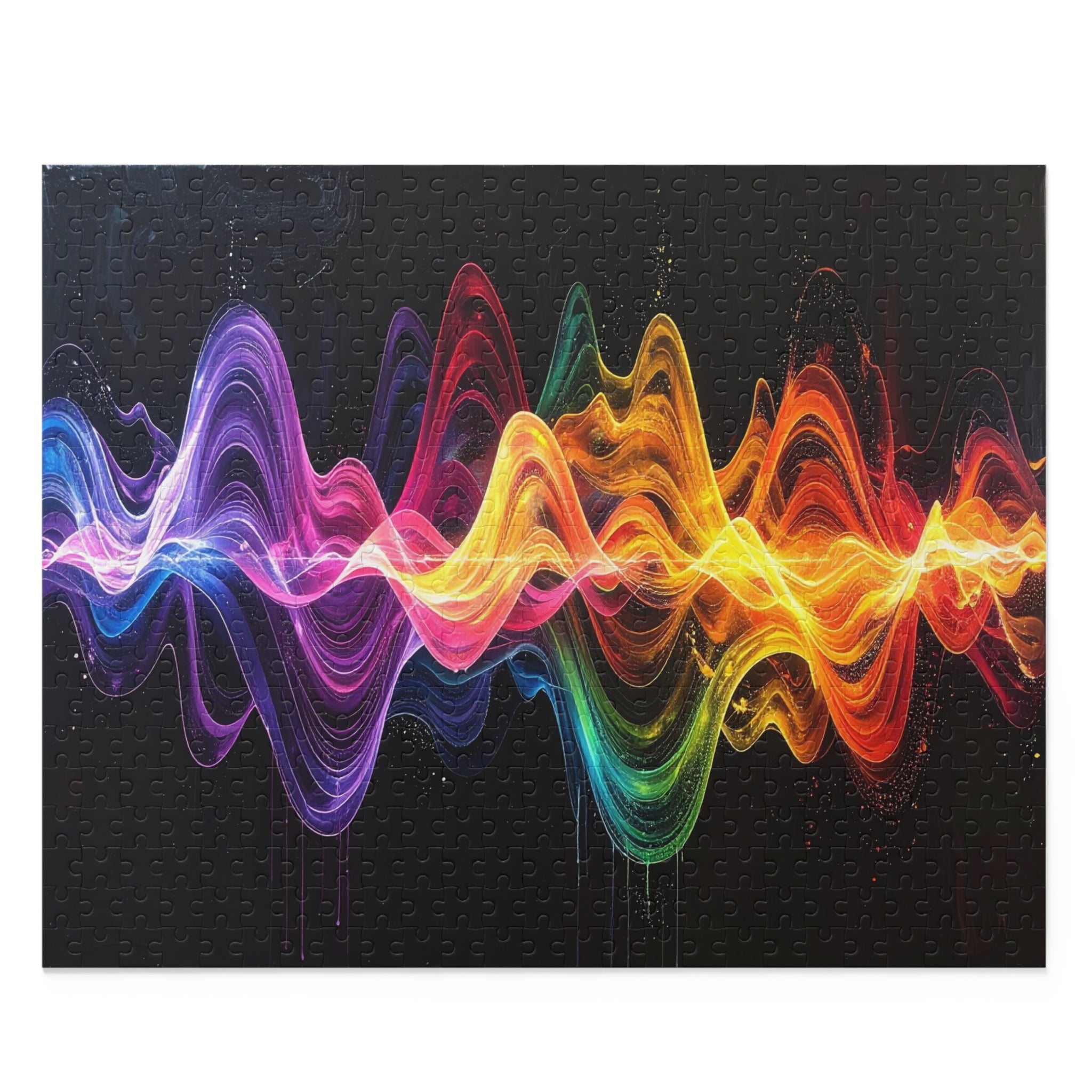 Wavelength Symphony: Digital Sound Wave Art, Vibrant Color Spectrum Visualization -  L'Art Puzzle