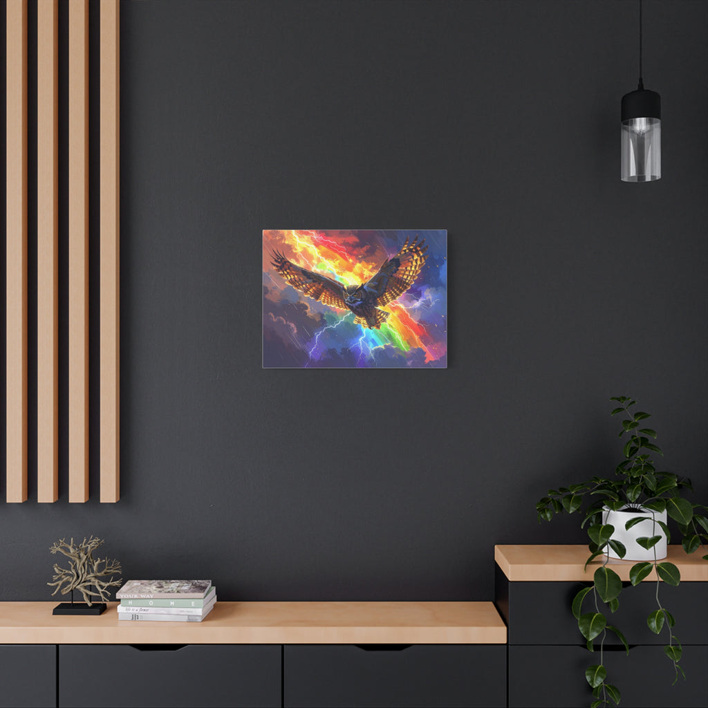 Thunder Spirit: Elemental Owl Ascension, Digital Fantasy Artwork - L’Art Suprême Canvas