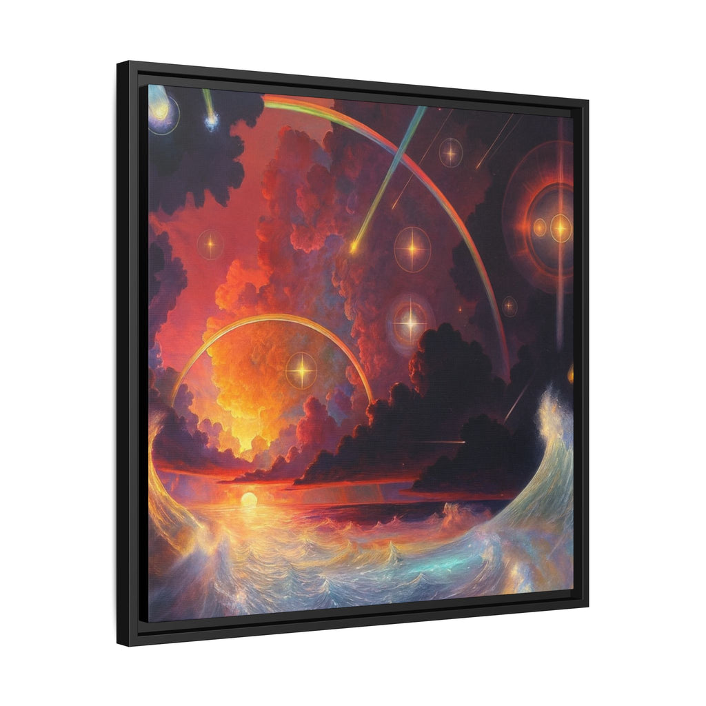 "Celestial Tides" – Framed Canvas Print