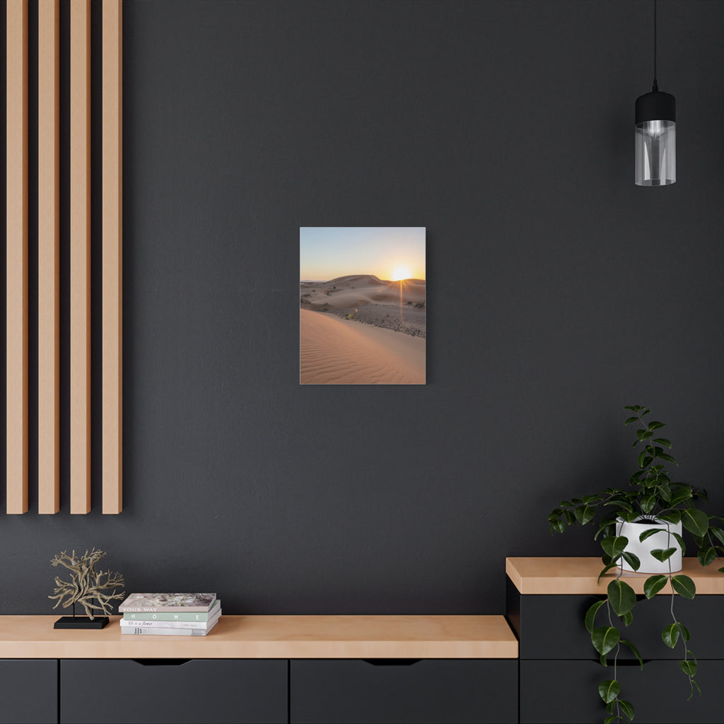 Daybreak in the Desert: Golden Sands at Sunrise, Arid Landscape Panorama - L’Art Suprême Canvas