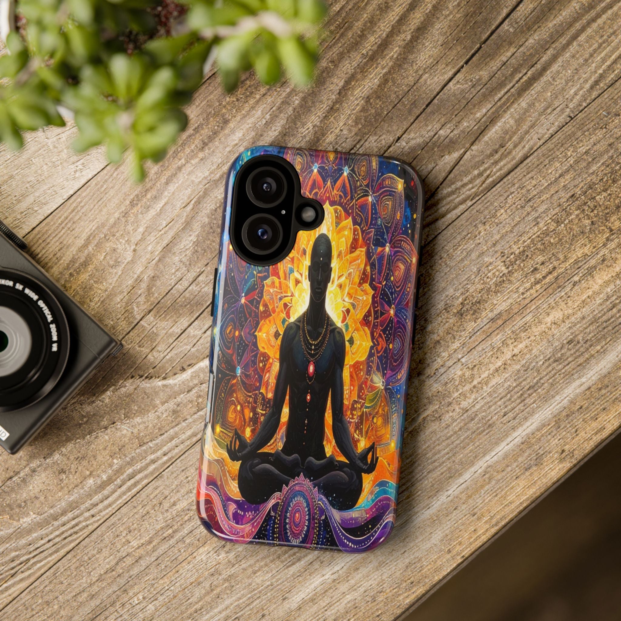 Cosmic Awakening: Spiritual Meditation Mandala, Chakra Energy Visualization - L’Art Suprême Phone Case