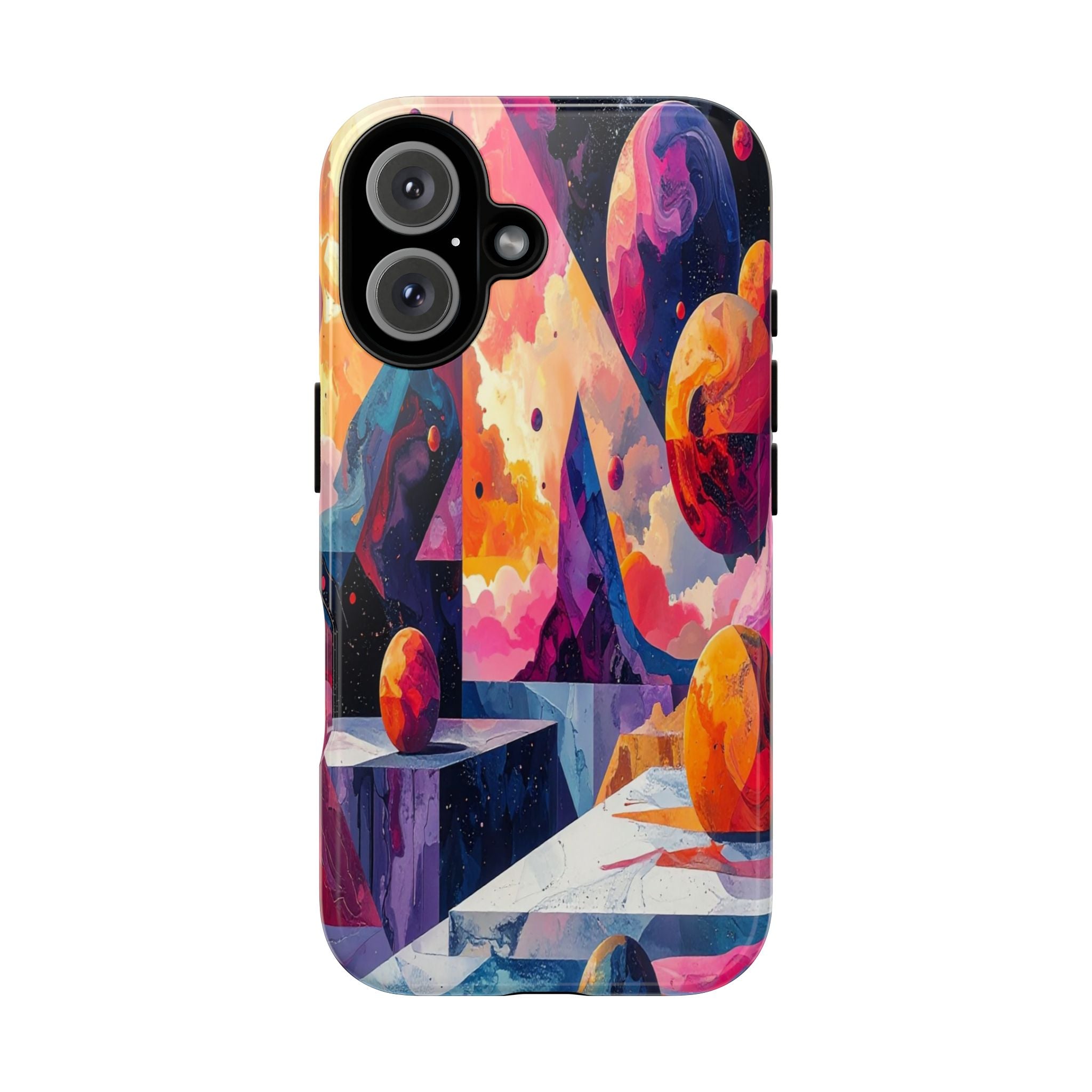 Cosmic Geometrica: Floating Spheres of Abstraction, Digital Dreamscape Dimensions - L’Art Suprême Phone Case
