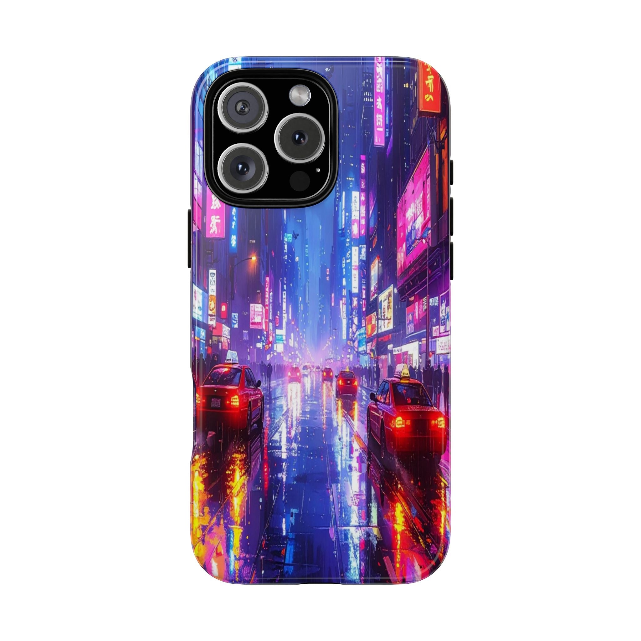 Neon Dystopia: Cyberpunk Metropolis, Urban Night Reflections - L’Art Suprême Phone Case