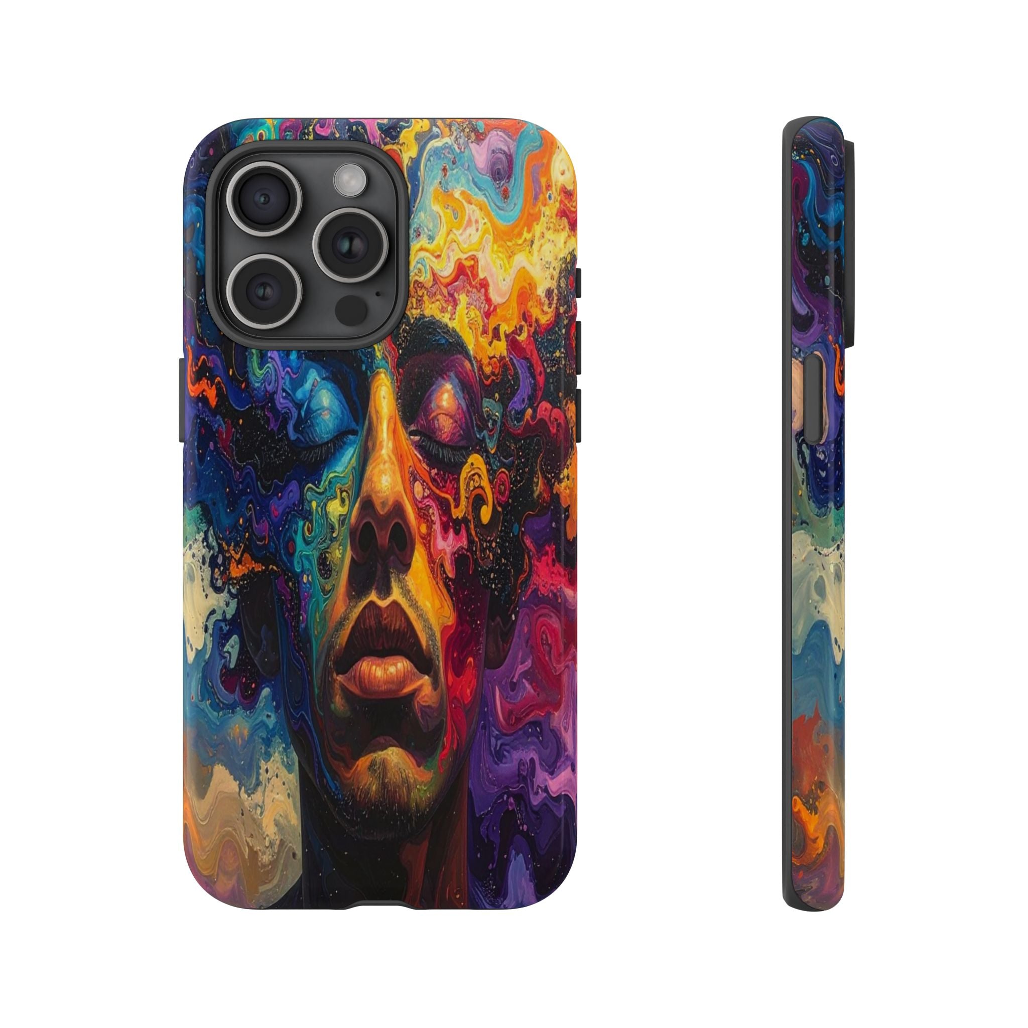Psyche Unbound: Chromatic Consciousness, Digital Portrait Exploration - L’Art Suprême Phone Case