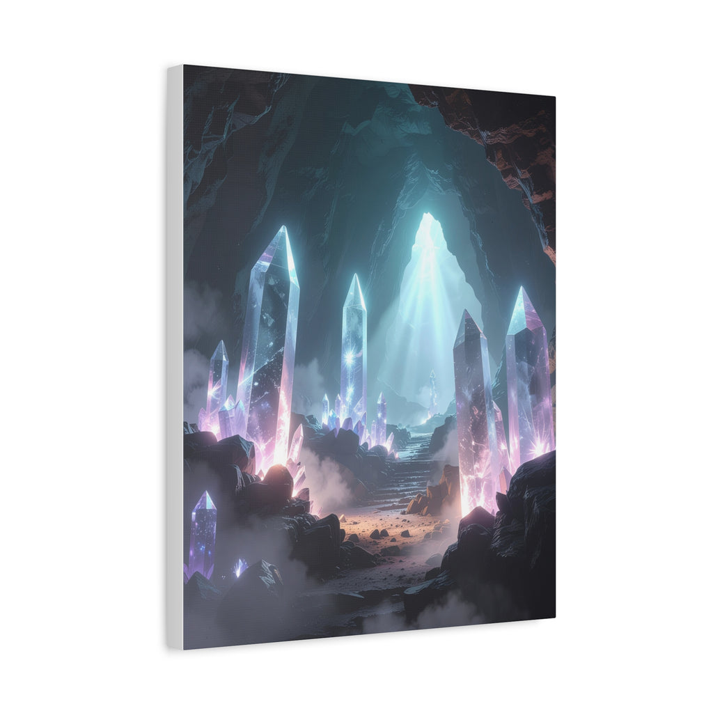 Crystal Reverie: Luminous Cavern Dreamscape, Ethereal Digital Fantasy Art - L’Art Suprême Canvas