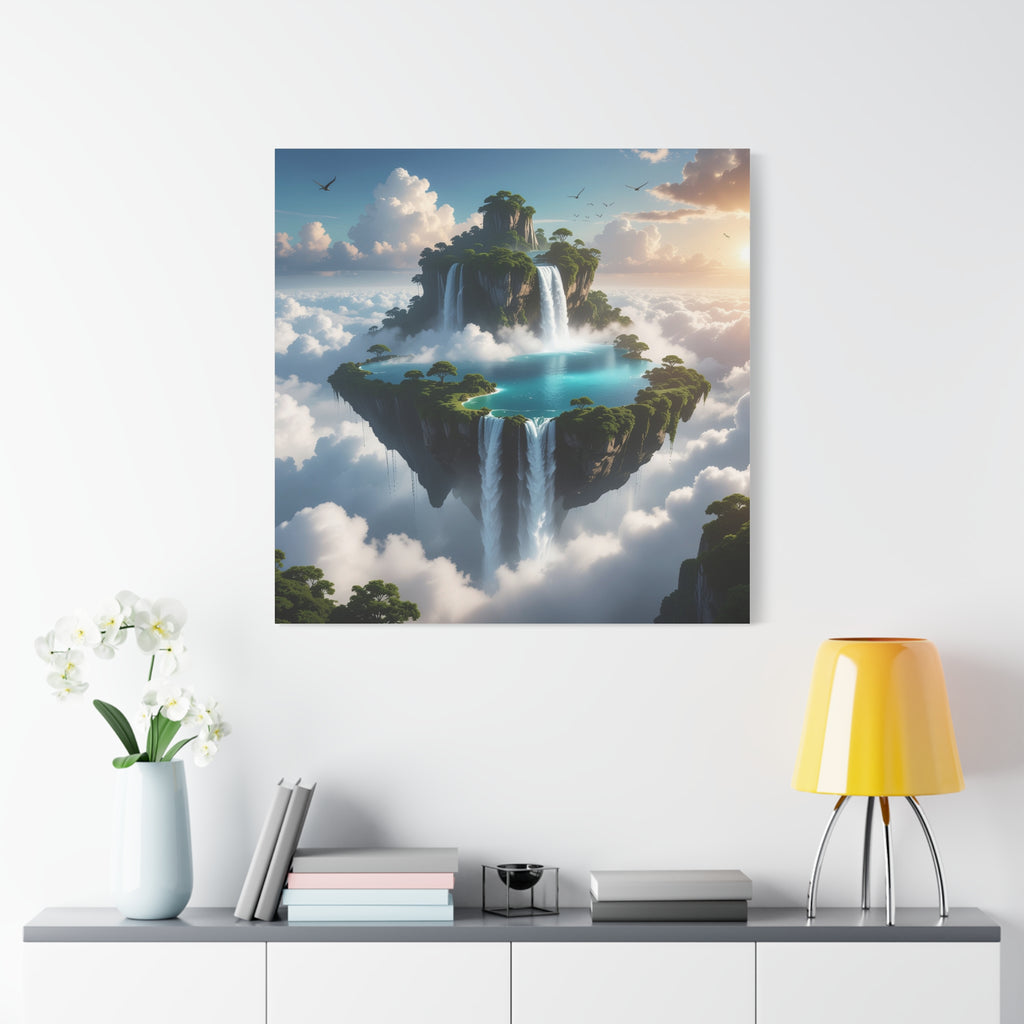 Celestial Archipelago: Floating Worlds of Mist and Stone, Digital Fantasy Landscape - L’Art Suprême Canvas