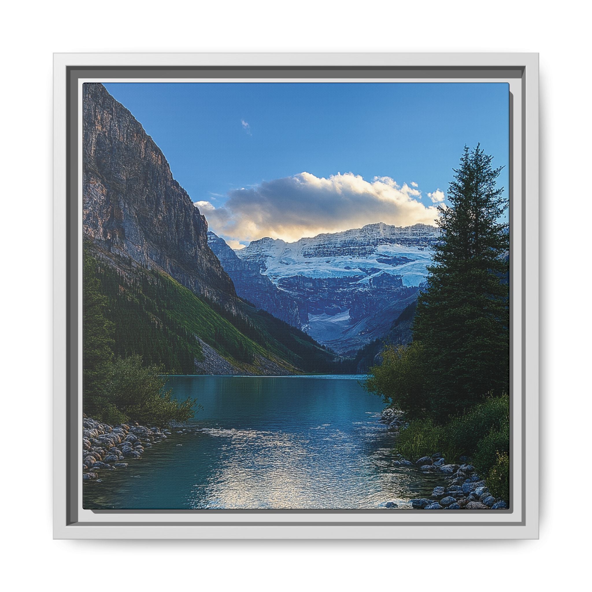 "Glacial Serenity" – Framed Canvas Print
