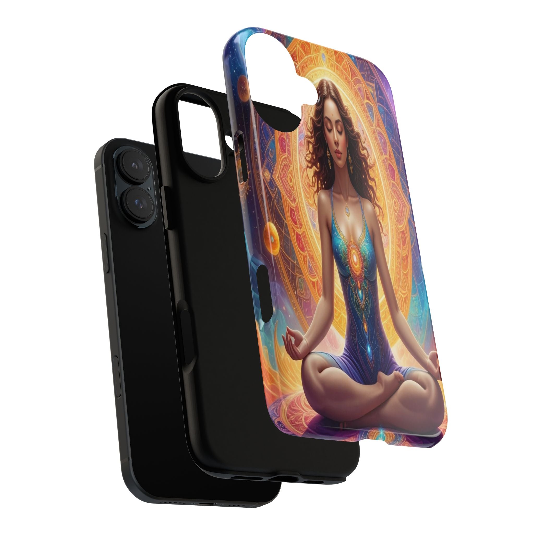 Cosmic Awakening: Spiritual Meditation Mandala, Celestial Energy Visualization - L’Art Suprême Phone Case