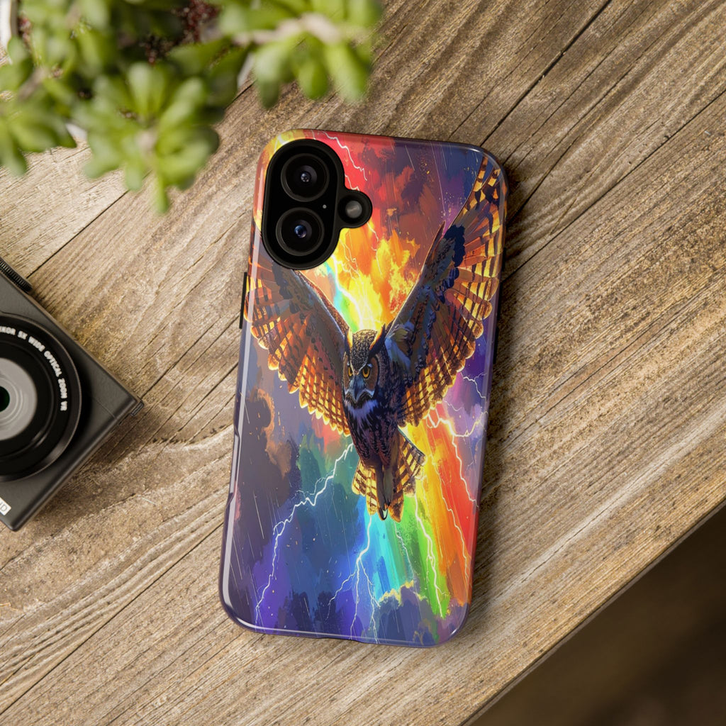 Thunderwing: Ethereal Owl in Electric Storm, Digital Fantasy Artwork - L’Art Suprême Phone Case
