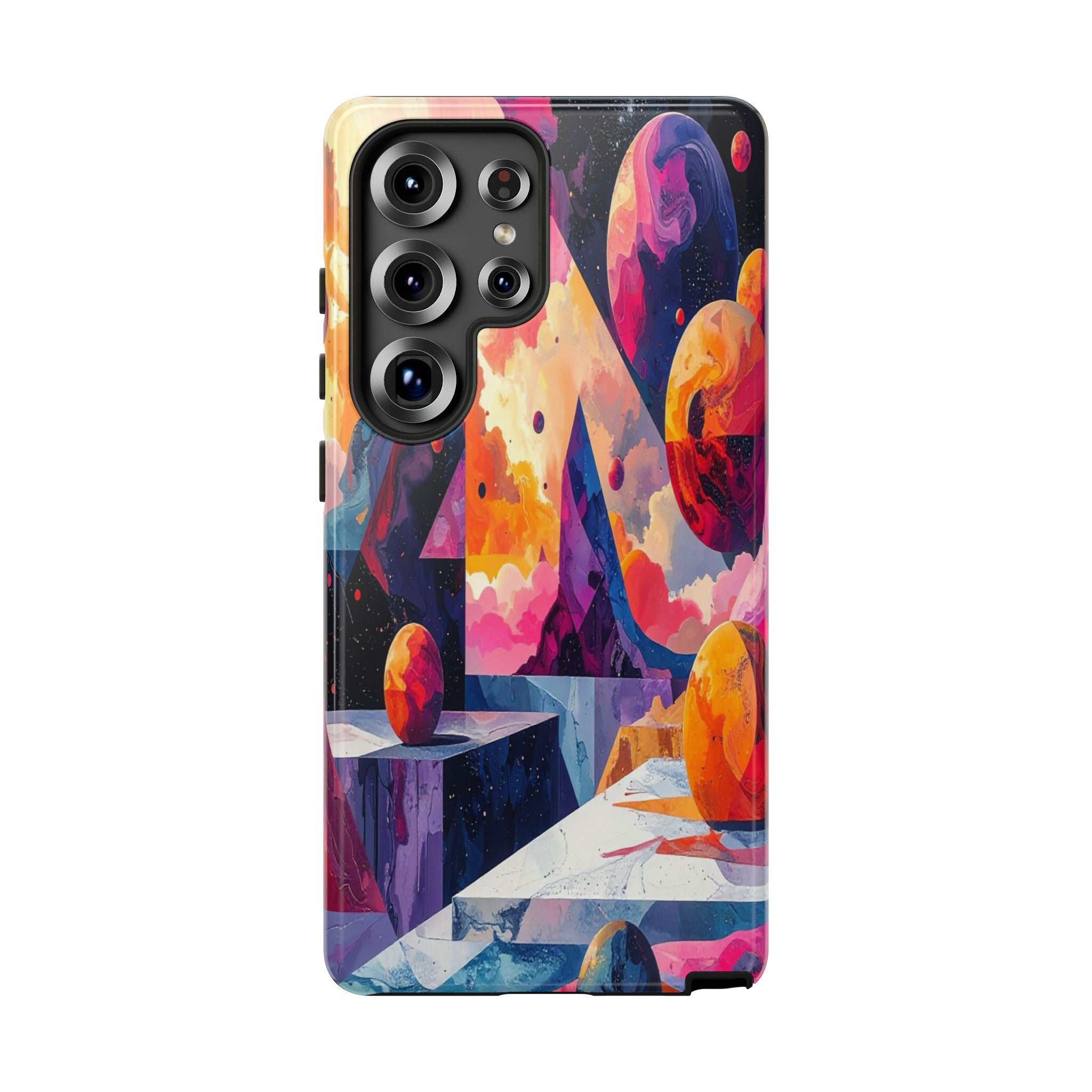 Cosmic Geometrica: Floating Spheres of Abstraction, Digital Dreamscape Dimensions - L’Art Suprême Phone Case