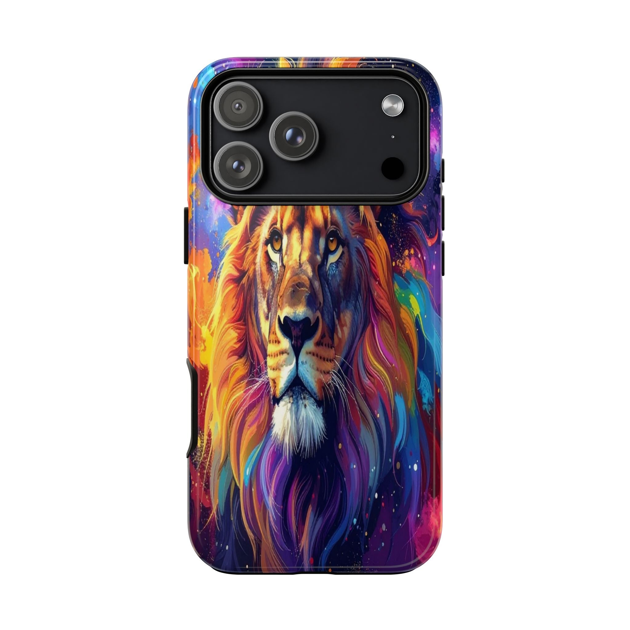 Cosmic Mane: Celestial Lion Portrait, Psychedelic Wildlife Art - L’Art Suprême Phone Case