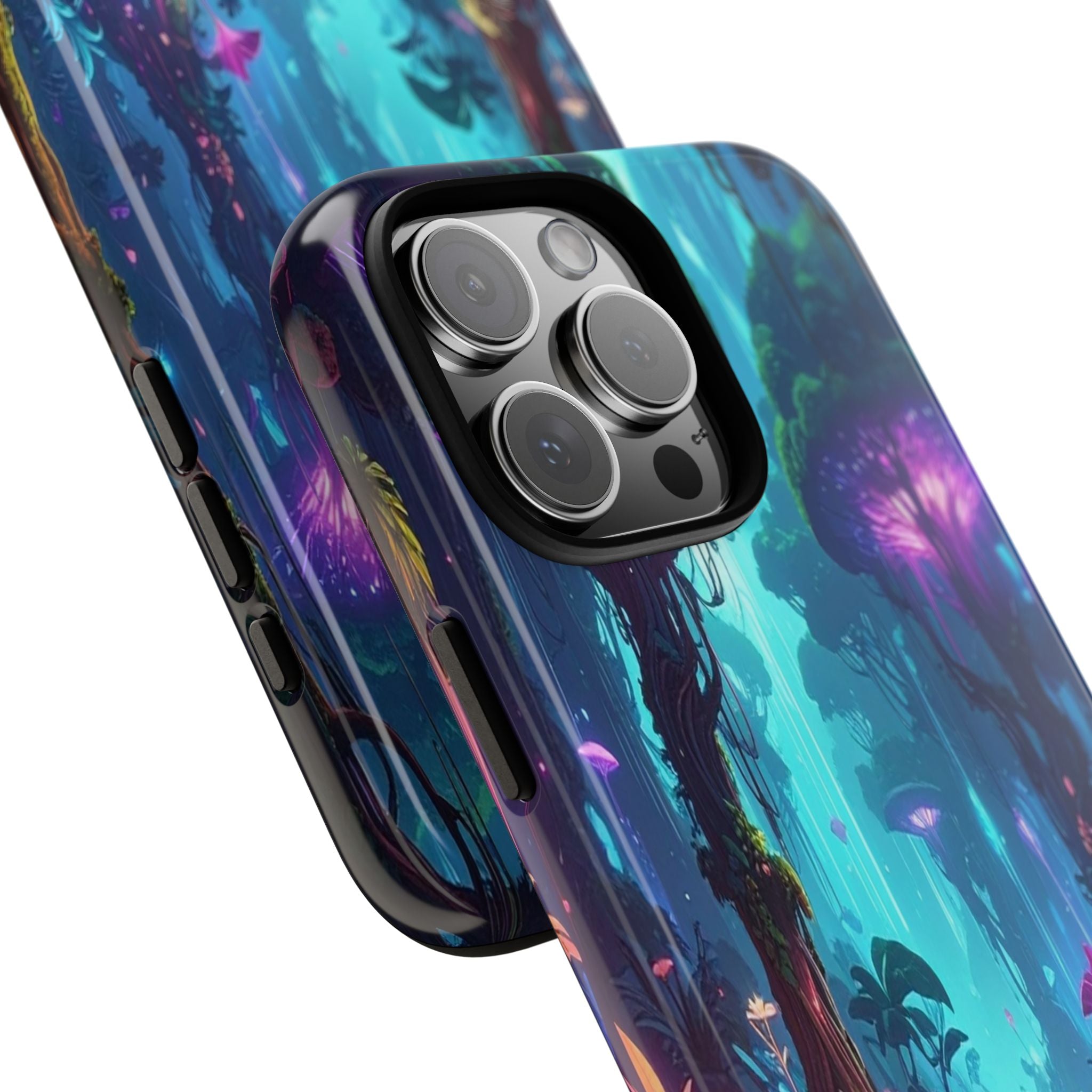 Bioluminescent Dreamscape: Ethereal Forest Fantasy, Digital Luminescence Illustration - L’Art Suprême Phone Case