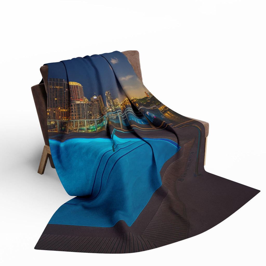 “Skyline Reflections” - Printed Fleece Blanket