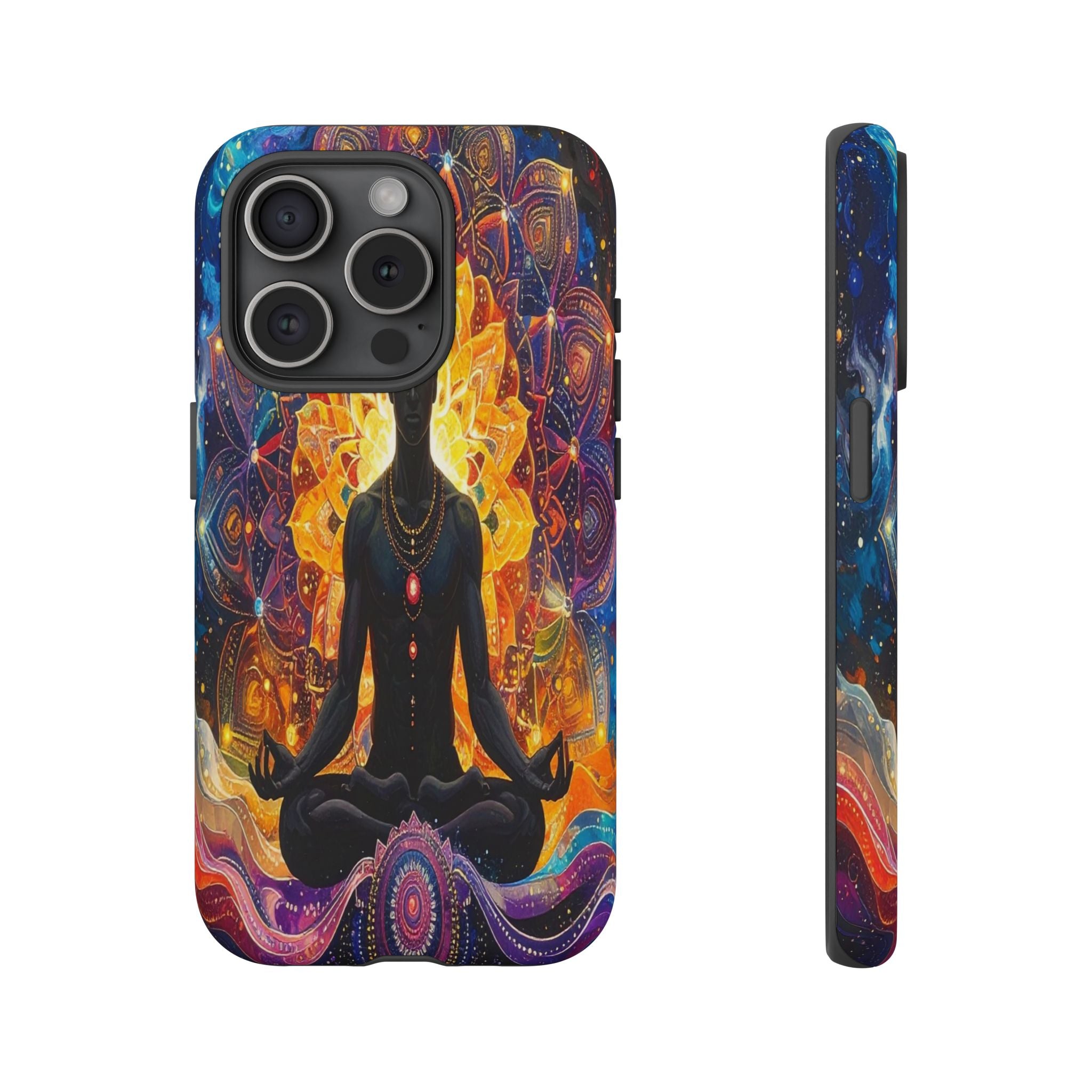 Cosmic Awakening: Spiritual Meditation Mandala, Chakra Energy Visualization - L’Art Suprême Phone Case