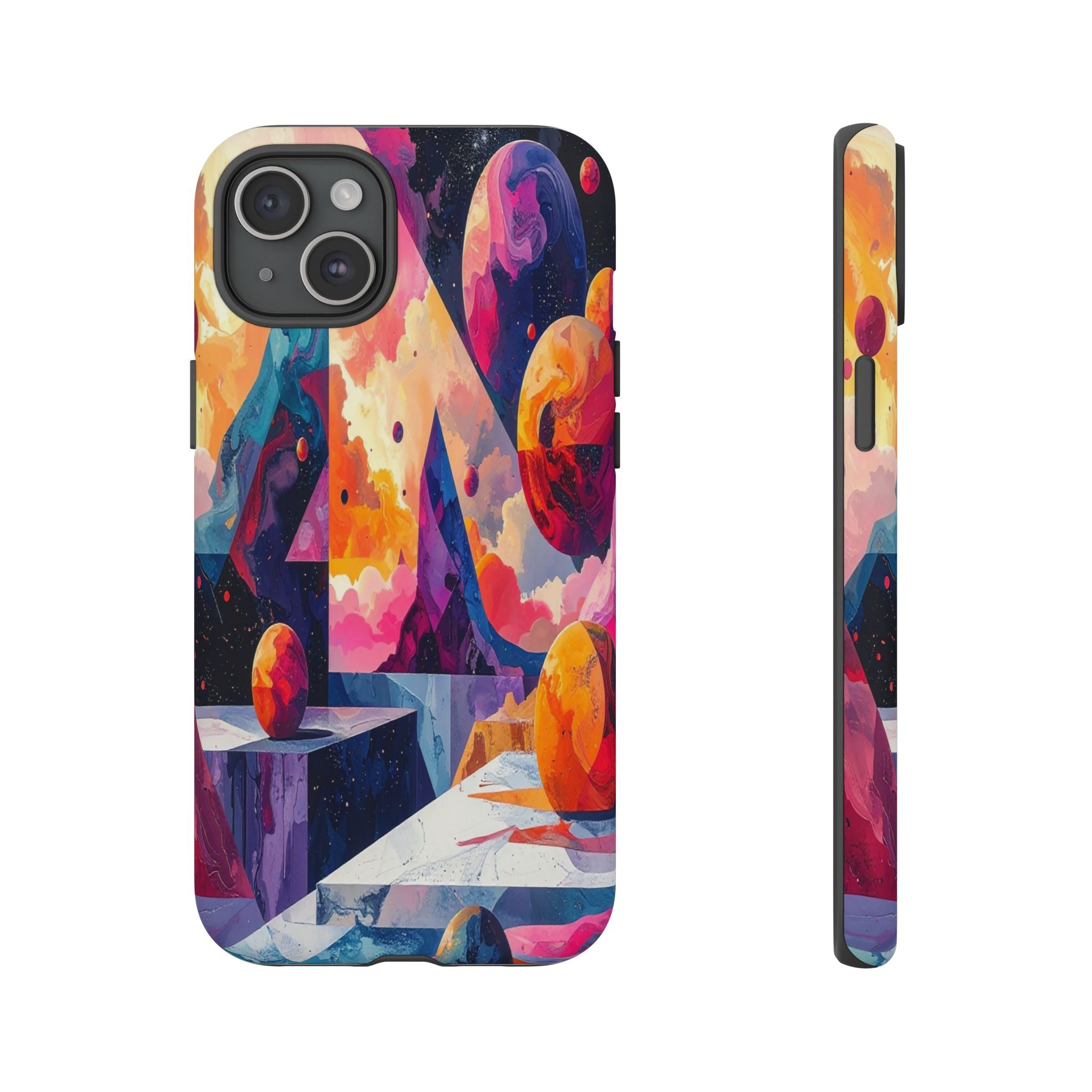 Cosmic Geometrica: Floating Spheres of Abstraction, Digital Dreamscape Dimensions - L’Art Suprême Phone Case