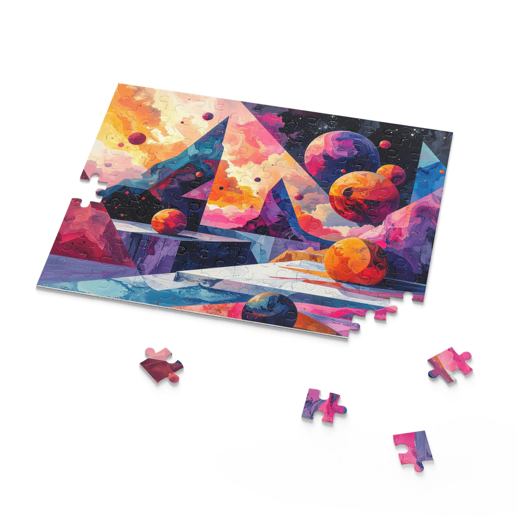 Celestial Geometry: Abstract Cosmic Landscape, Digital Surreal Universe -  L'Art Puzzle
