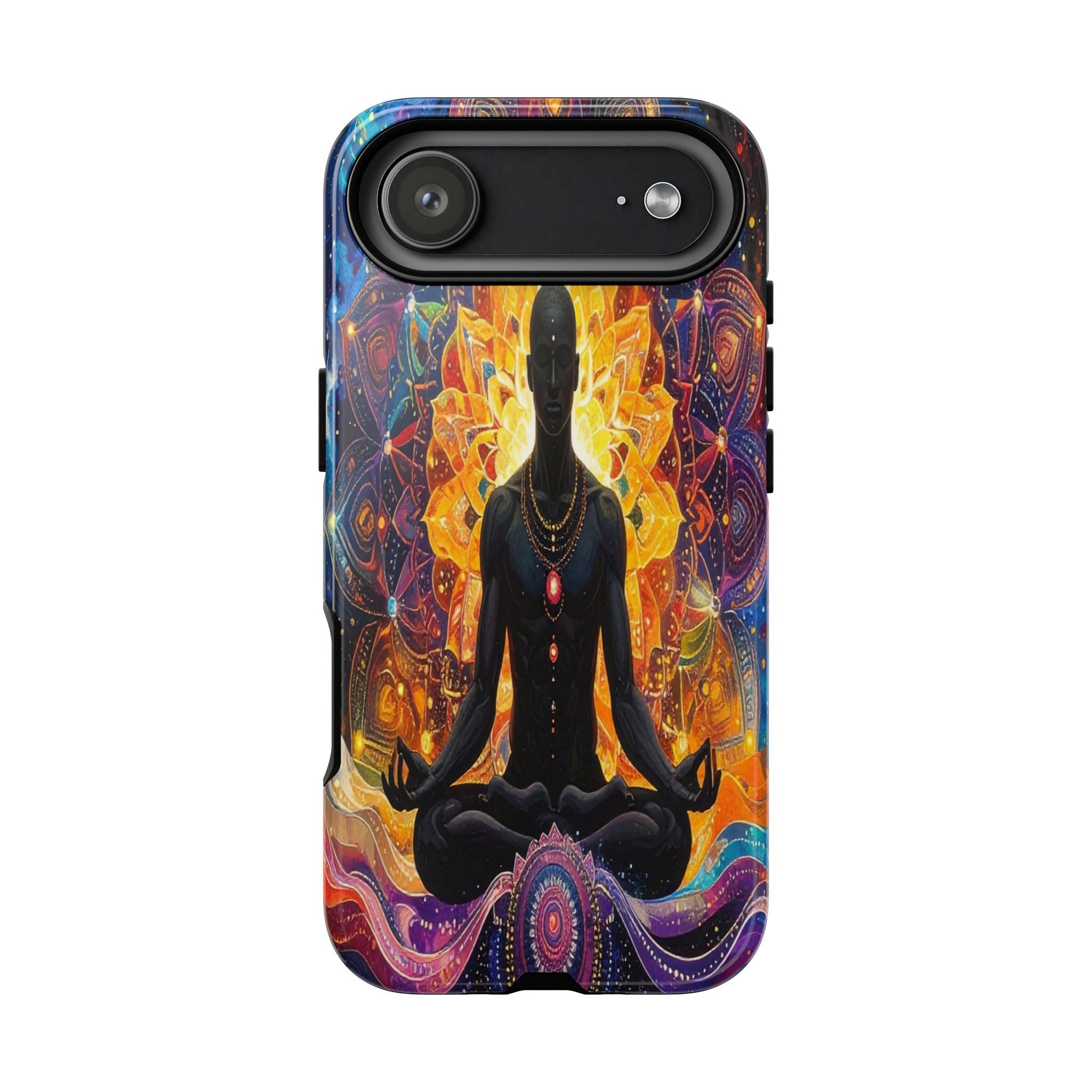 Cosmic Awakening: Spiritual Meditation Mandala, Chakra Energy Visualization - L’Art Suprême Phone Case