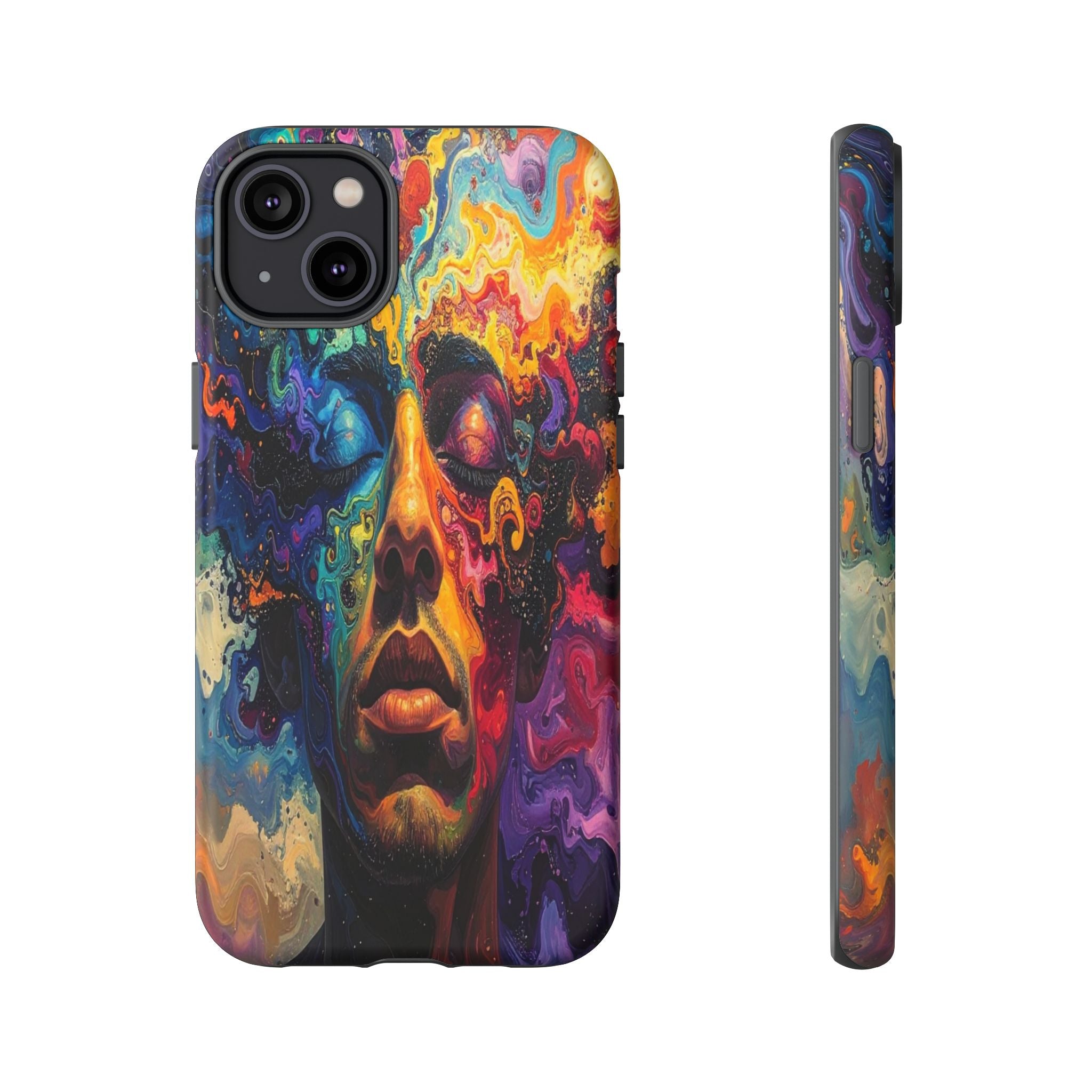 Psyche Unbound: Chromatic Consciousness, Digital Portrait Exploration - L’Art Suprême Phone Case