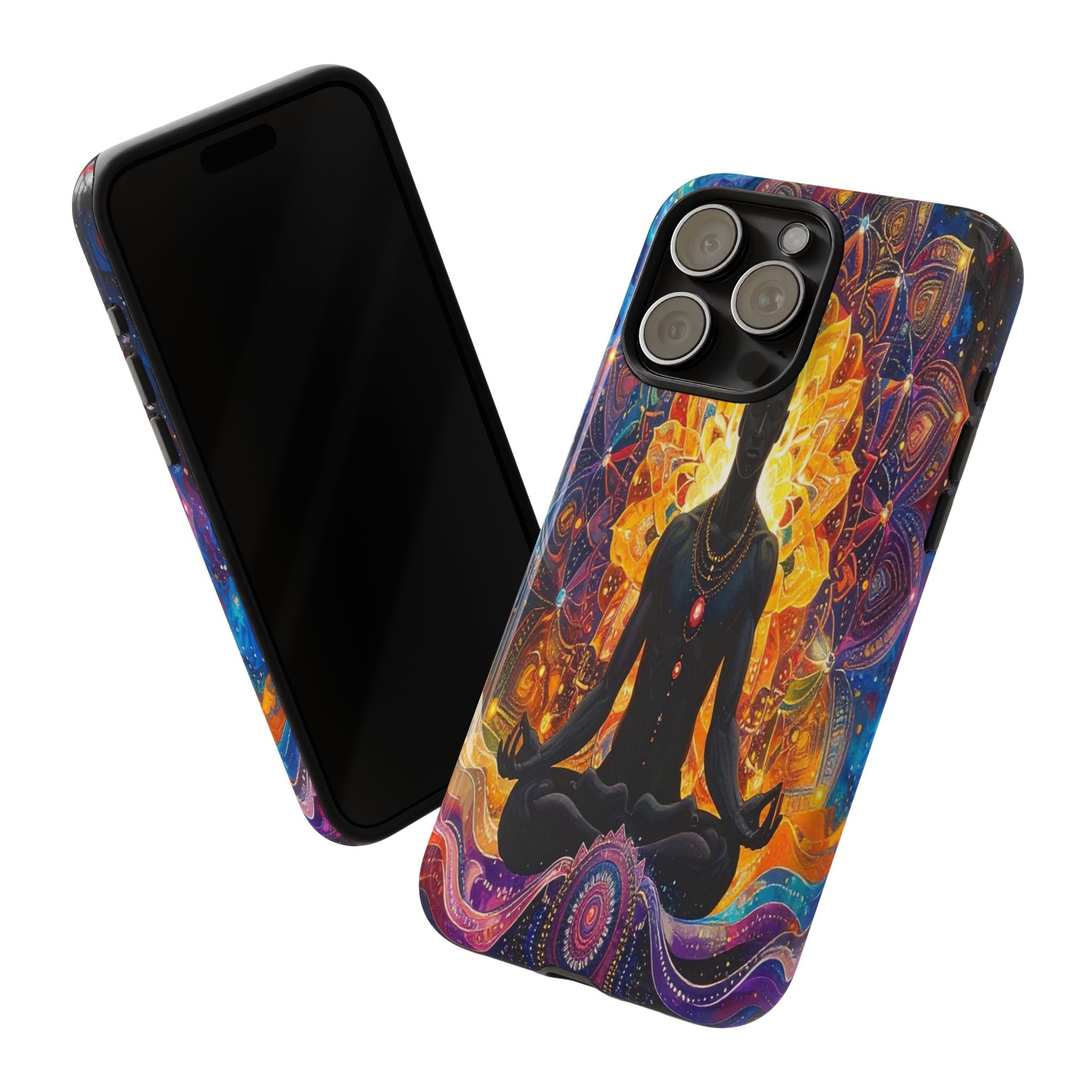 Cosmic Awakening: Spiritual Meditation Mandala, Chakra Energy Visualization - L’Art Suprême Phone Case