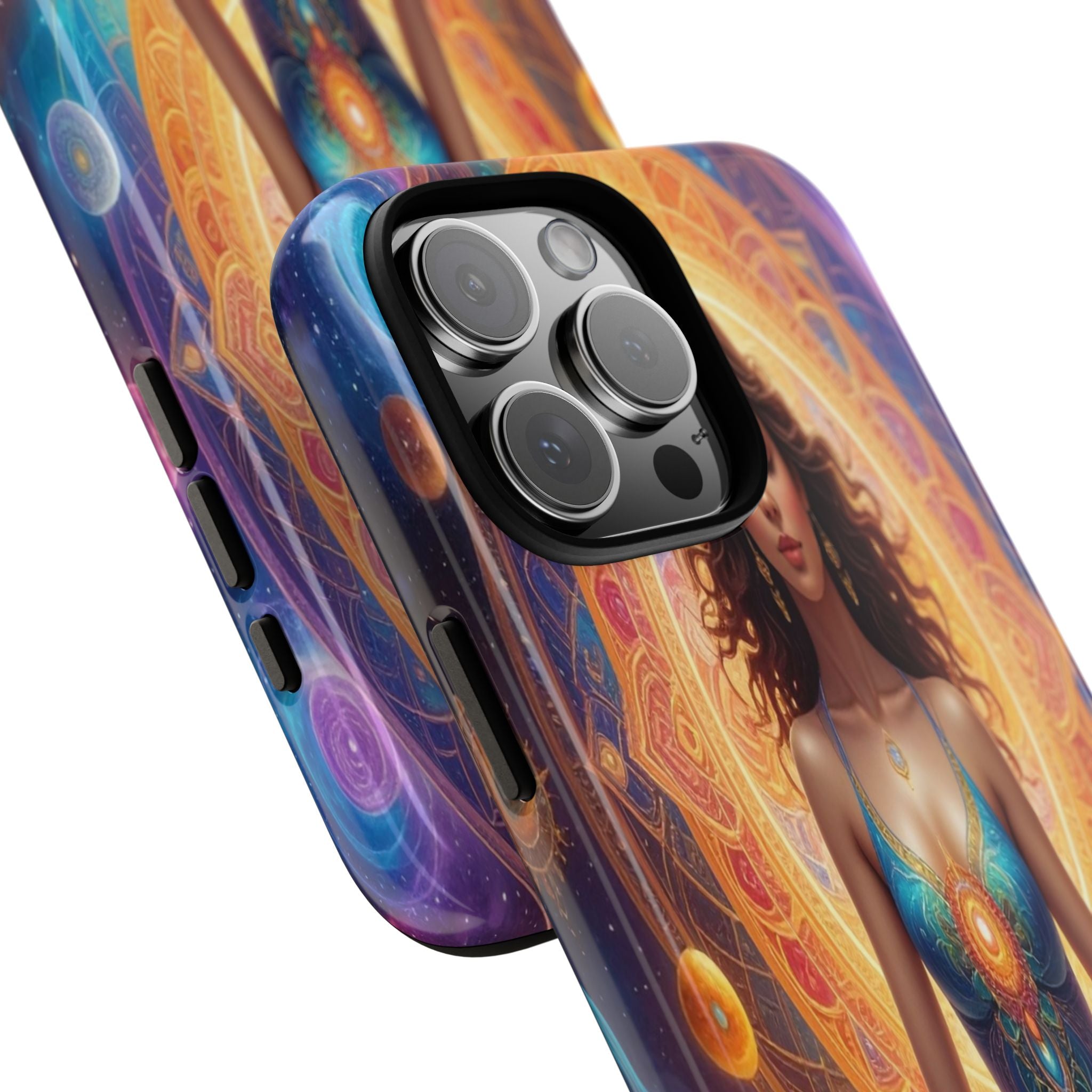 Cosmic Awakening: Spiritual Meditation Mandala, Celestial Energy Visualization - L’Art Suprême Phone Case