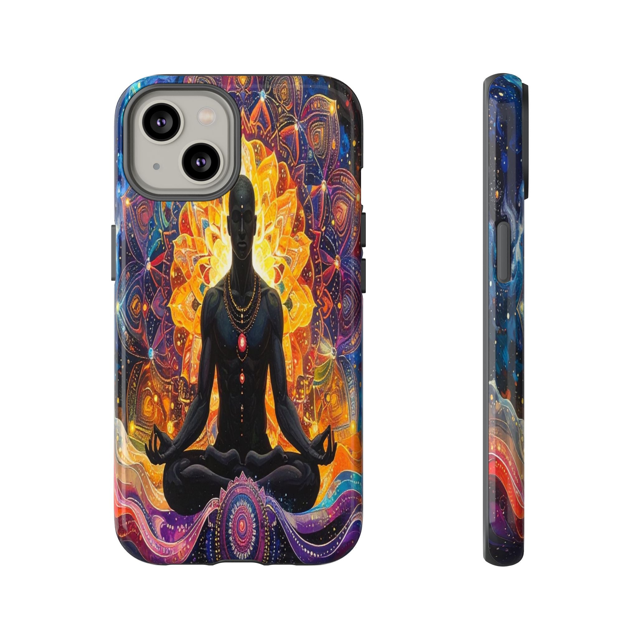 Cosmic Awakening: Spiritual Meditation Mandala, Chakra Energy Visualization - L’Art Suprême Phone Case