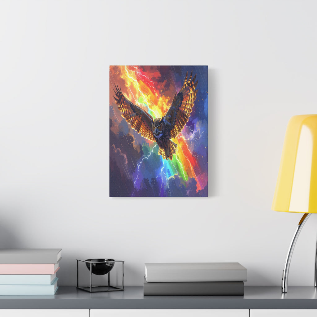 Thunder Spirit: Elemental Owl Ascension, Digital Fantasy Artwork - L’Art Suprême Canvas