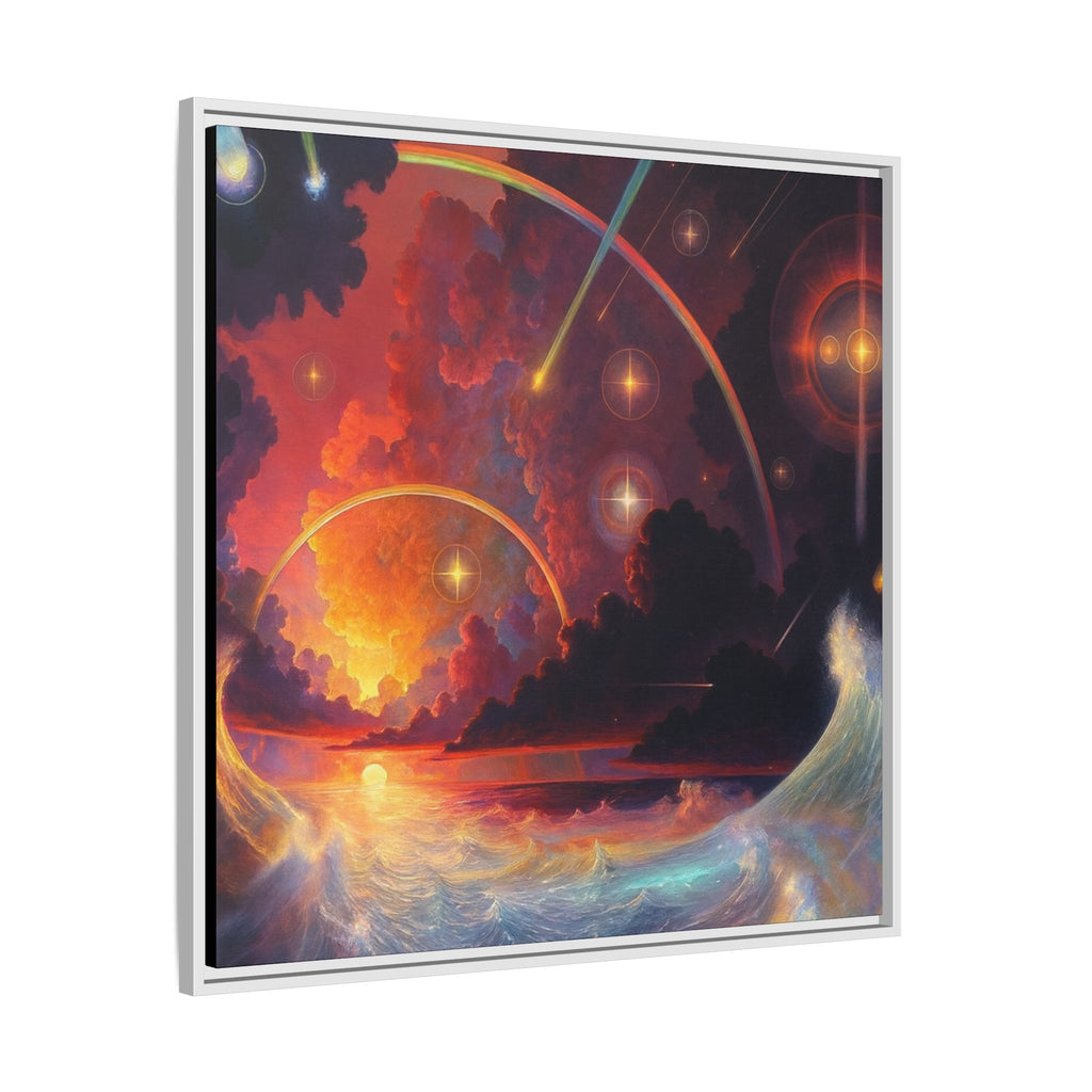 "Celestial Tides" – Framed Canvas Print