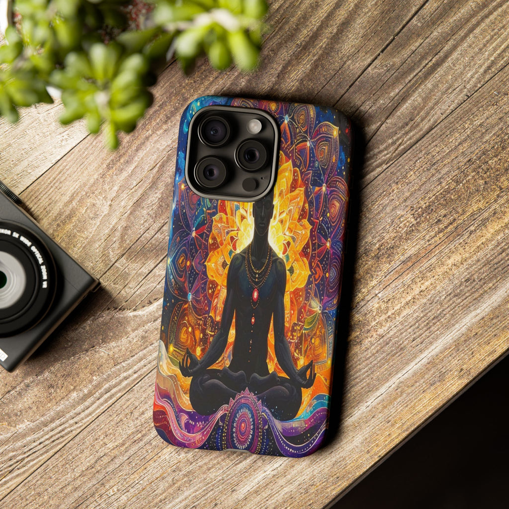 Cosmic Awakening: Spiritual Meditation Mandala, Chakra Energy Visualization - L’Art Suprême Phone Case