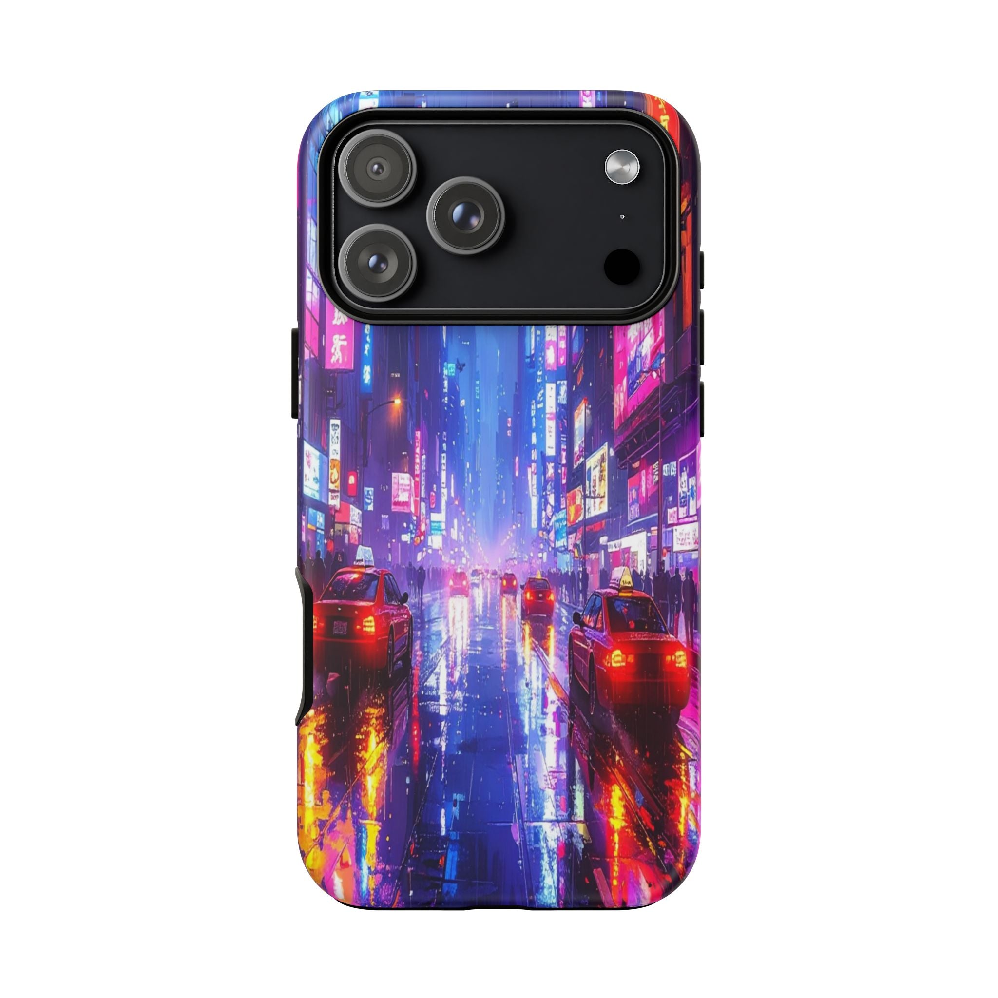 Neon Dystopia: Cyberpunk Metropolis, Urban Night Reflections - L’Art Suprême Phone Case