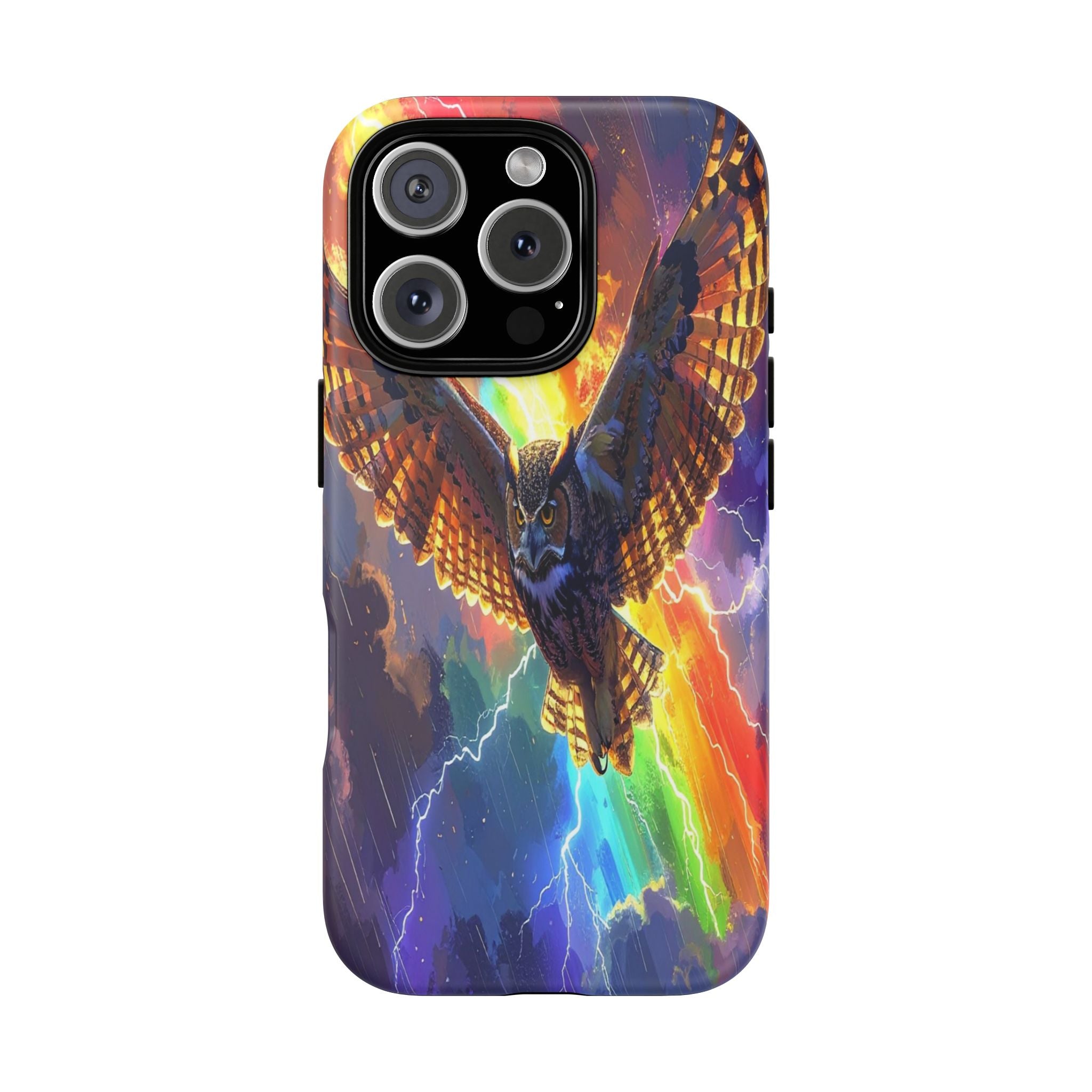 Thunderwing: Ethereal Owl in Electric Storm, Digital Fantasy Artwork - L’Art Suprême Phone Case