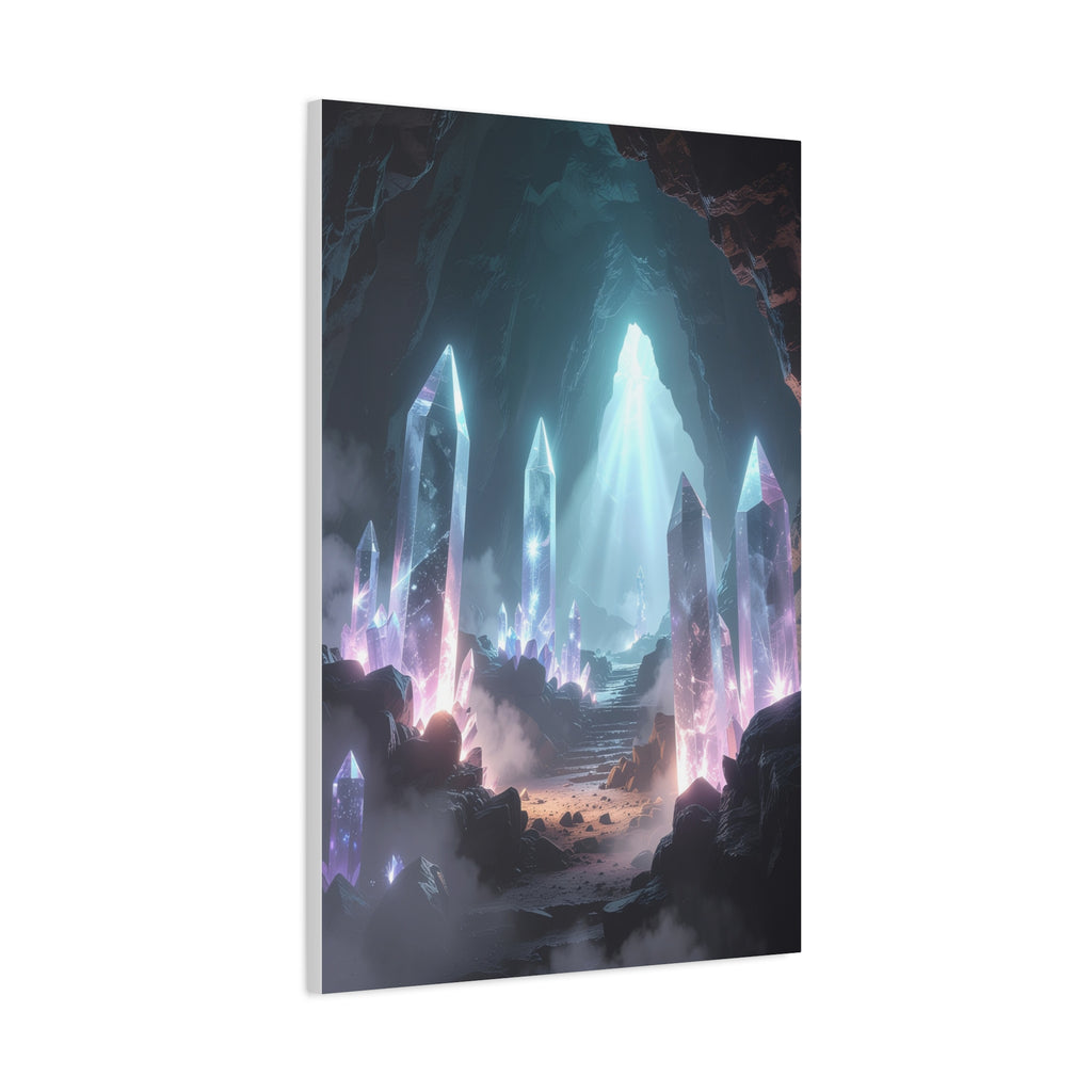 Crystal Reverie: Luminous Cavern Dreamscape, Ethereal Digital Fantasy Art - L’Art Suprême Canvas
