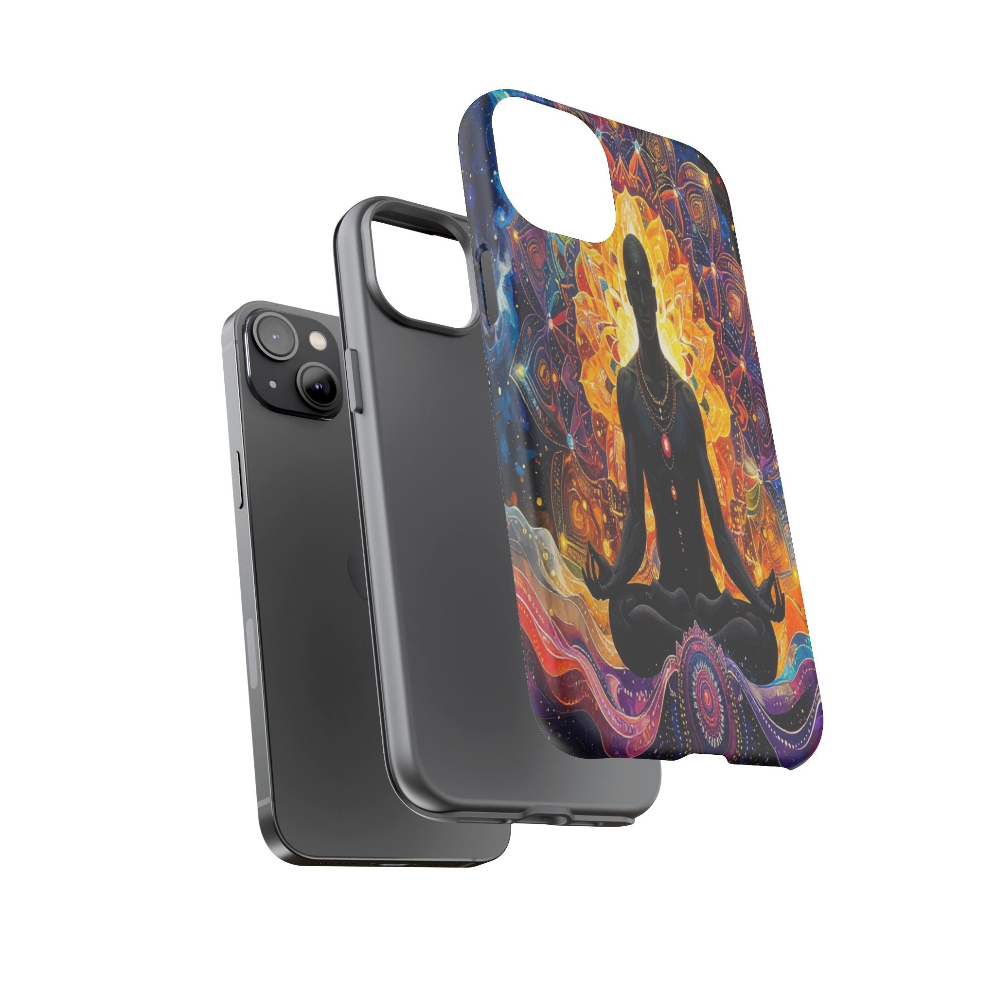 Cosmic Awakening: Spiritual Meditation Mandala, Chakra Energy Visualization - L’Art Suprême Phone Case