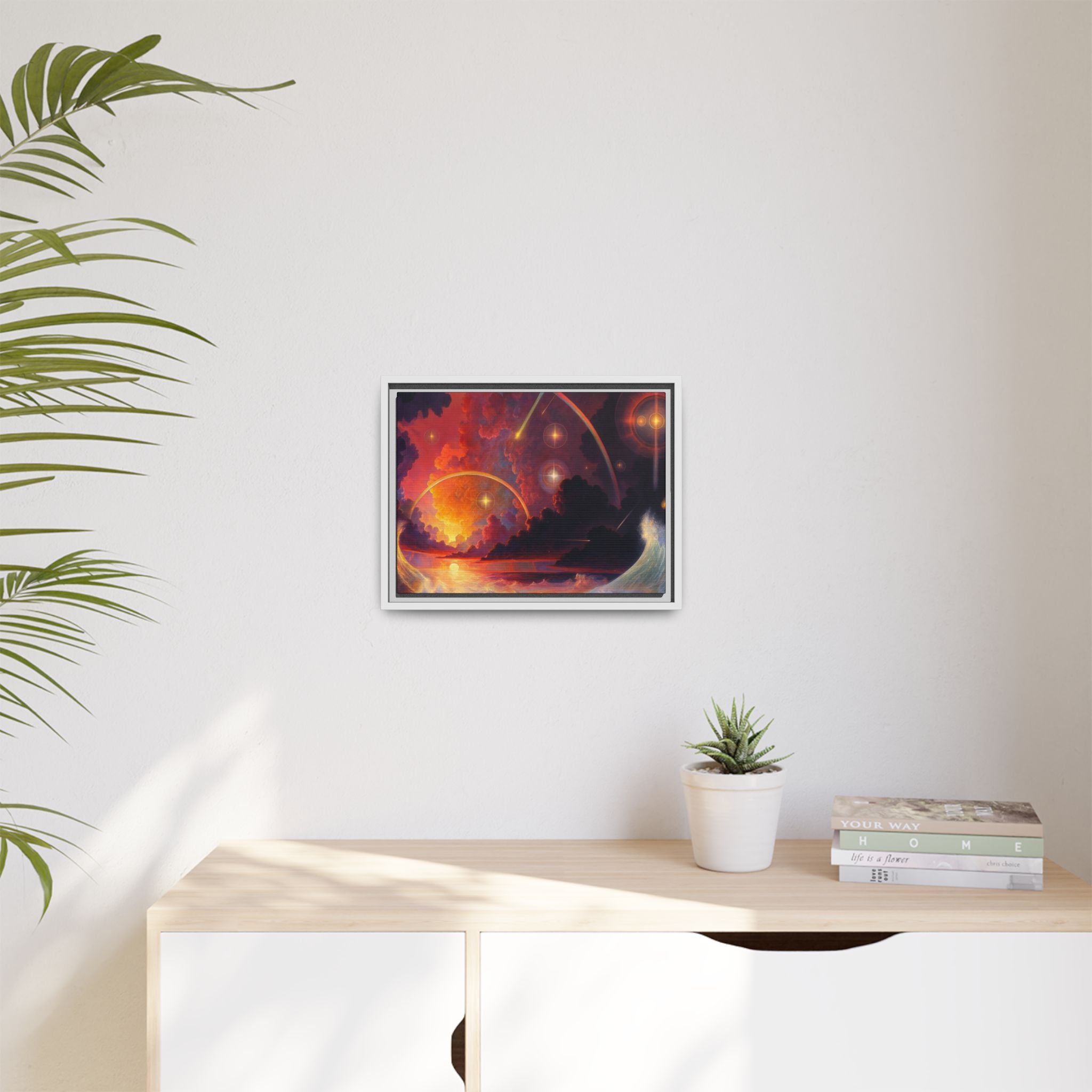 "Celestial Tides" – Framed Canvas Print