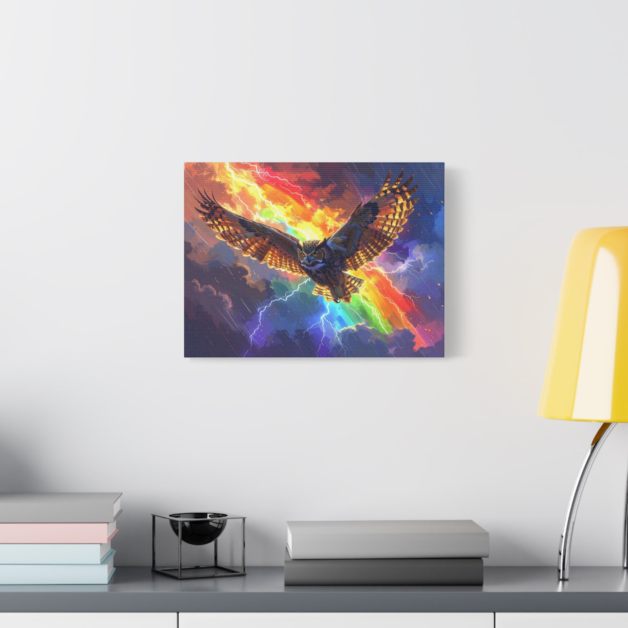 Thunder Spirit: Elemental Owl Ascension, Digital Fantasy Artwork - L’Art Suprême Canvas