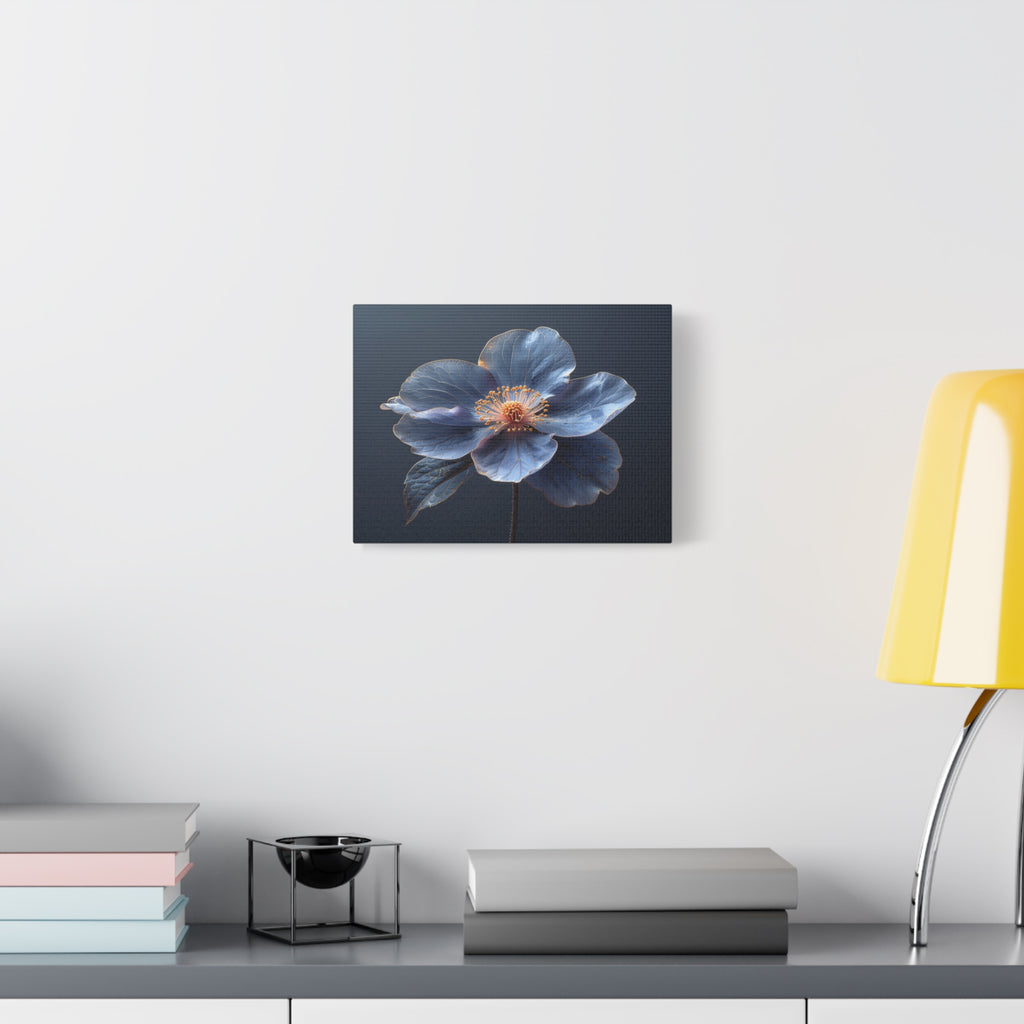 Ethereal Blue: Macro Botanical Photography, Delicate Floral Veins - L’Art Suprême Canvas