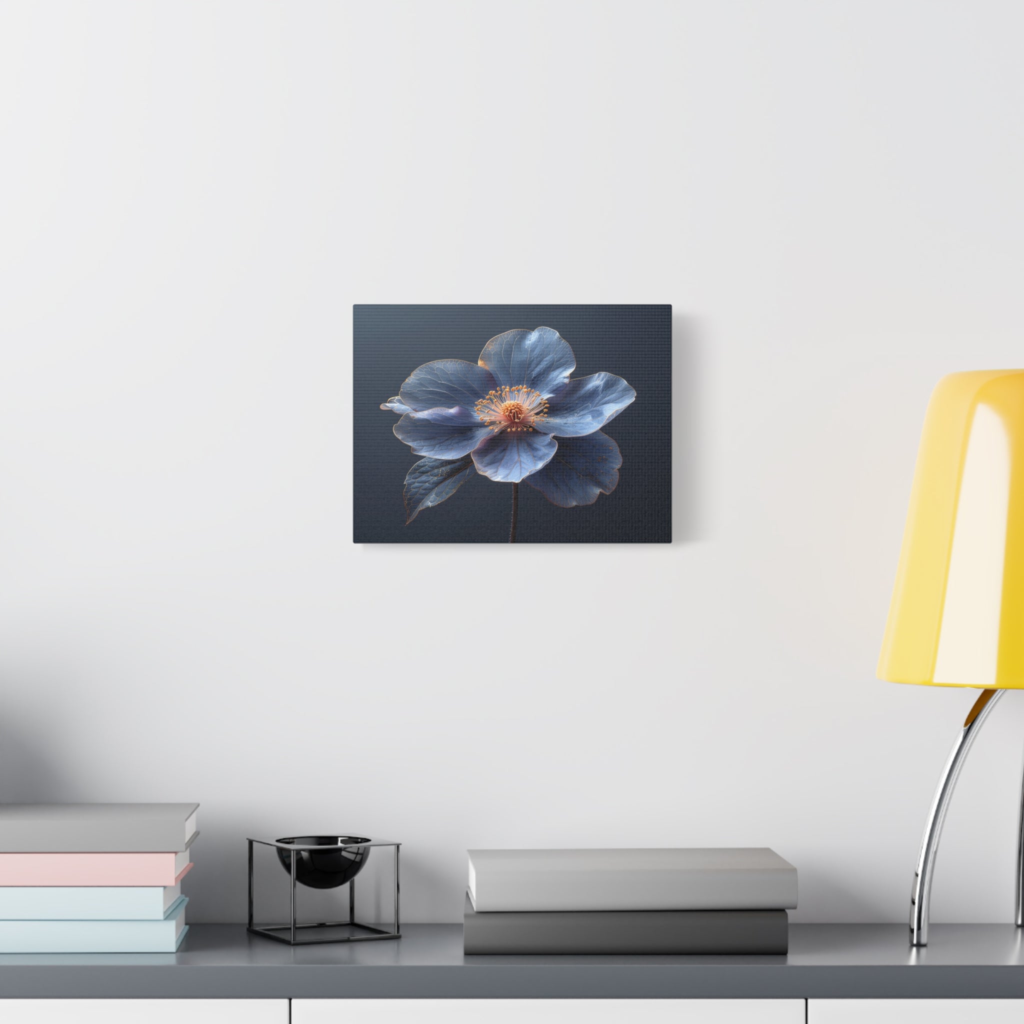 Ethereal Blue: Macro Botanical Photography, Delicate Floral Veins - L’Art Suprême Canvas