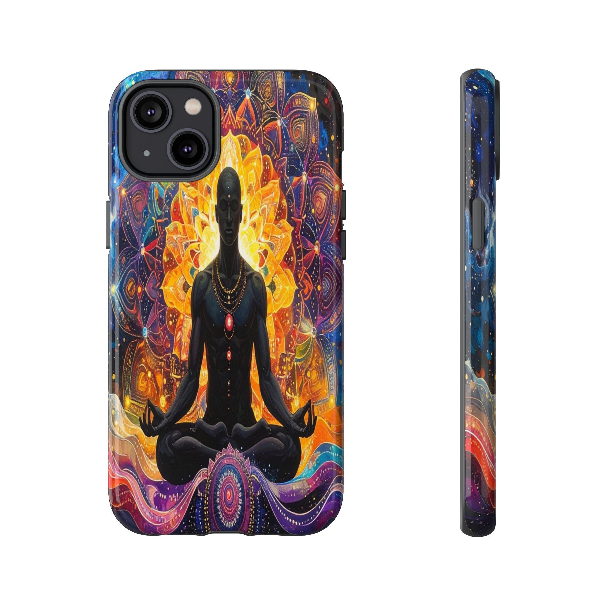 Cosmic Awakening: Spiritual Meditation Mandala, Chakra Energy Visualization - L’Art Suprême Phone Case