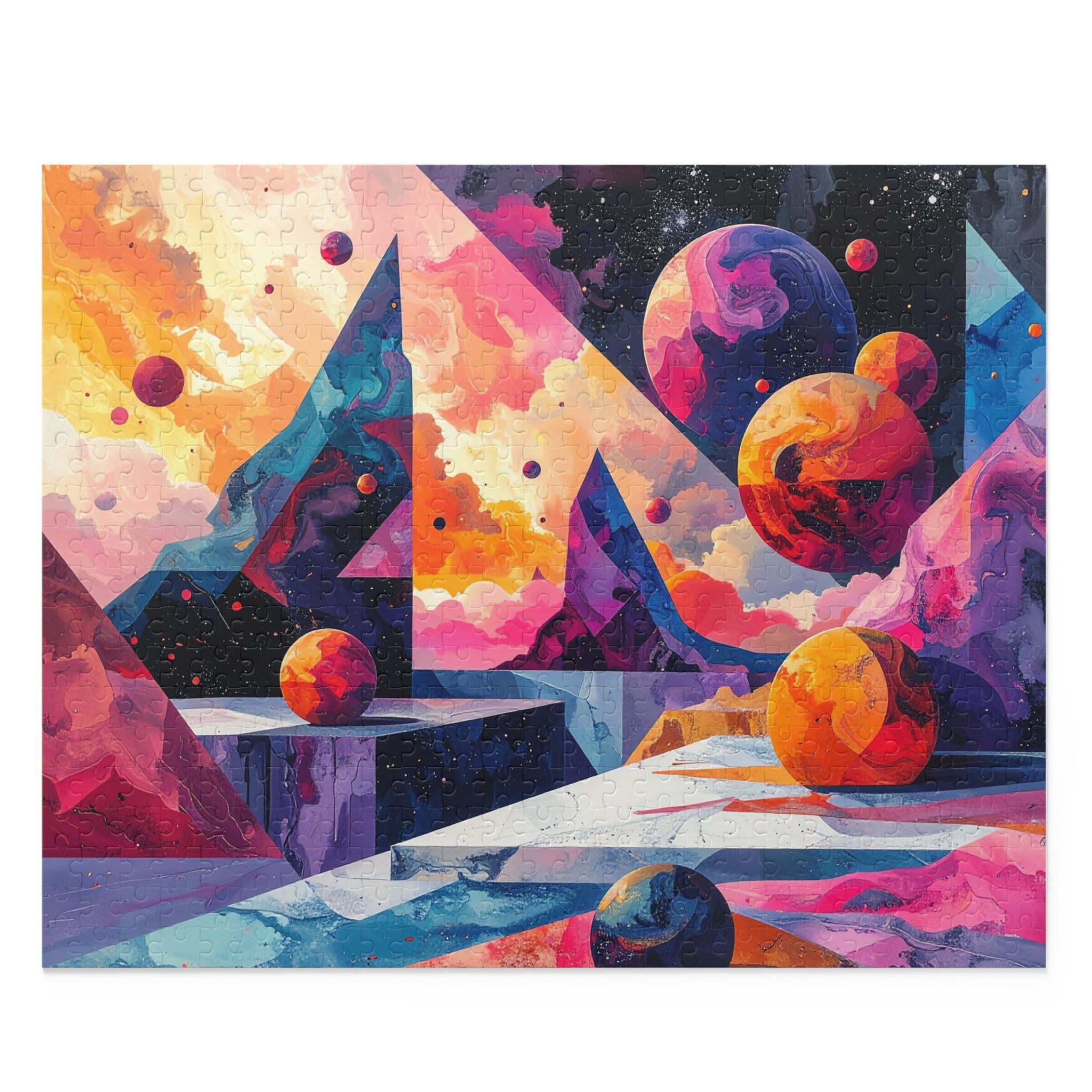 Celestial Geometry: Abstract Cosmic Landscape, Digital Surreal Universe -  L'Art Puzzle