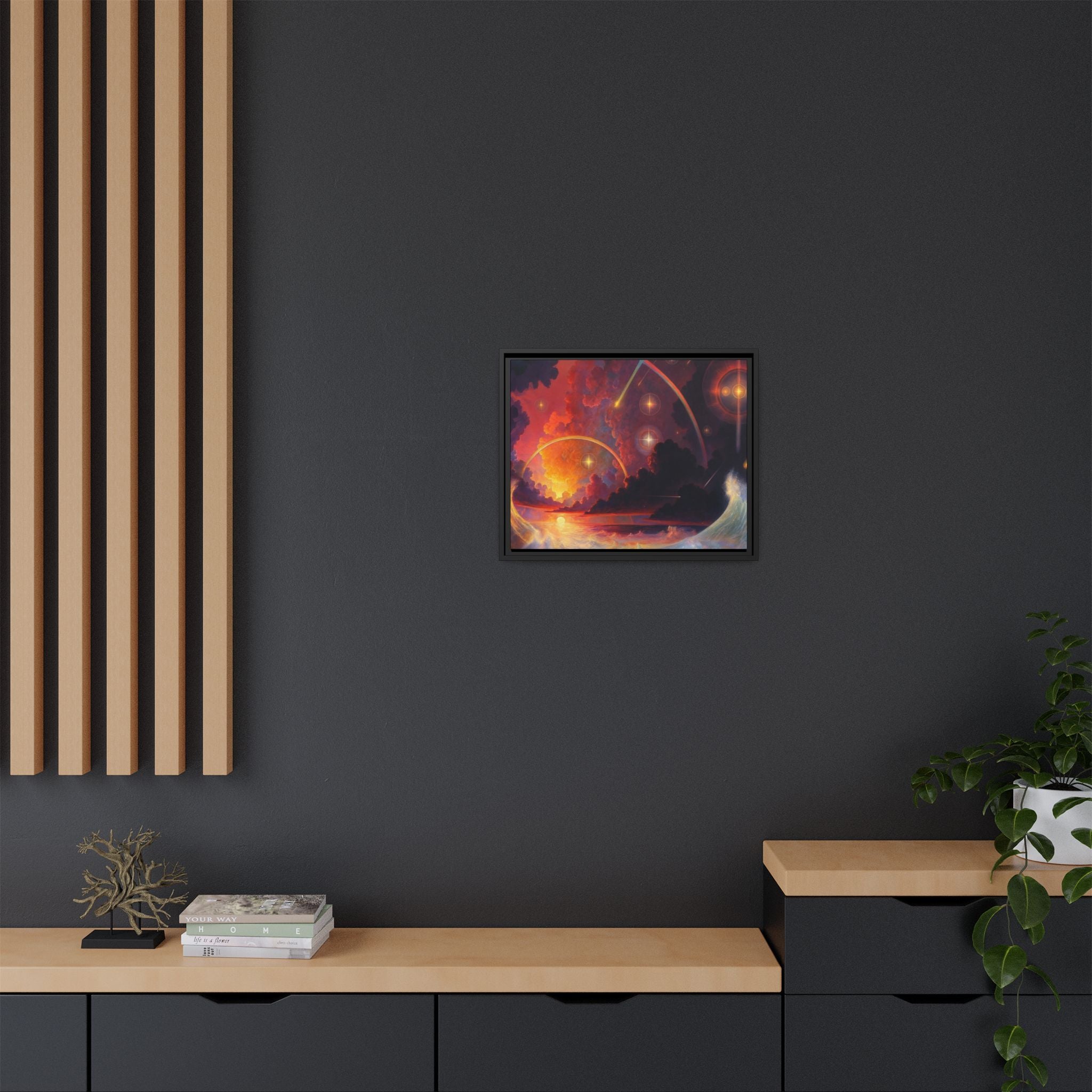 "Celestial Tides" – Framed Canvas Print